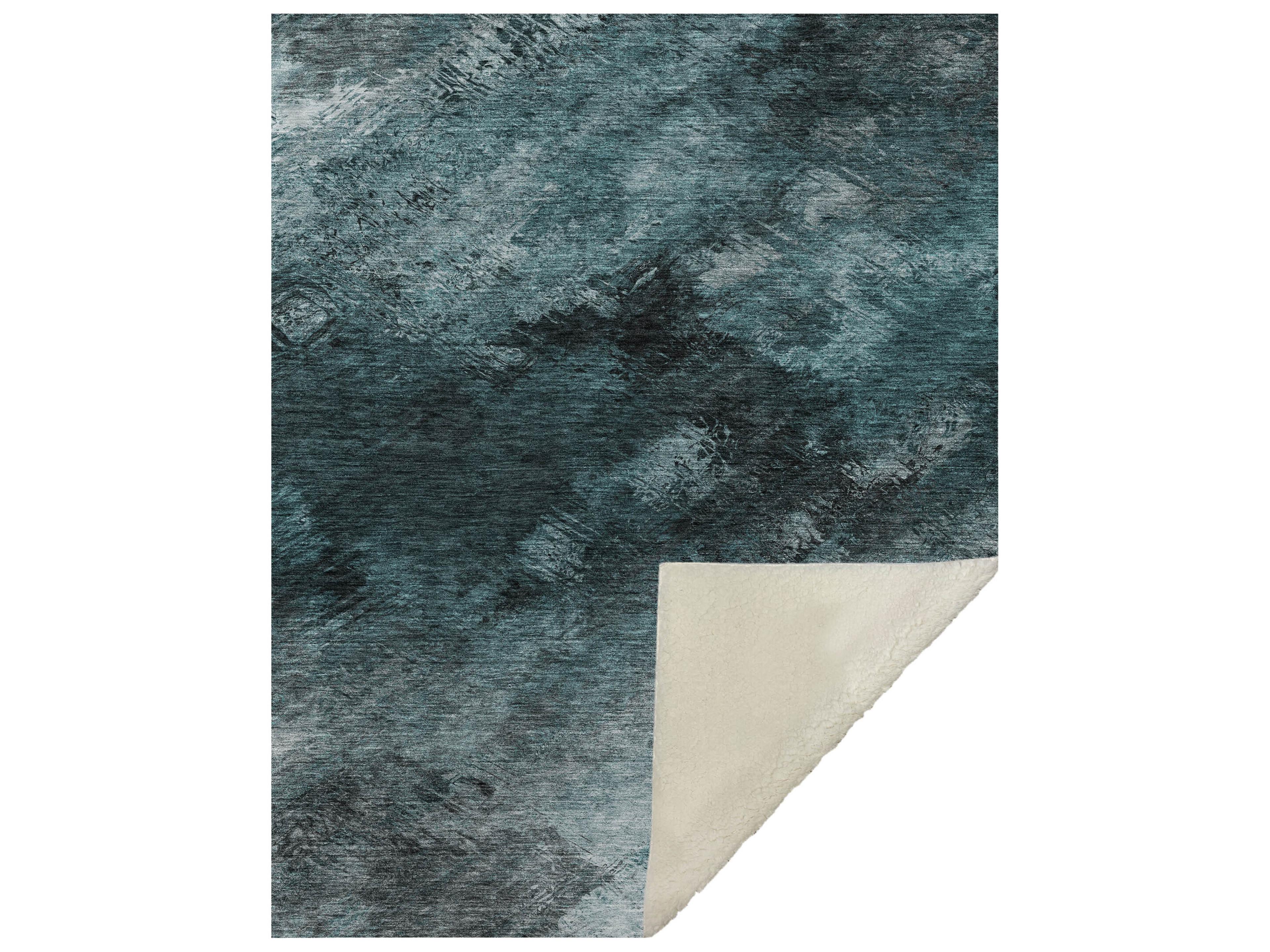 Dalyn Sherpa Teal Polyester Throw