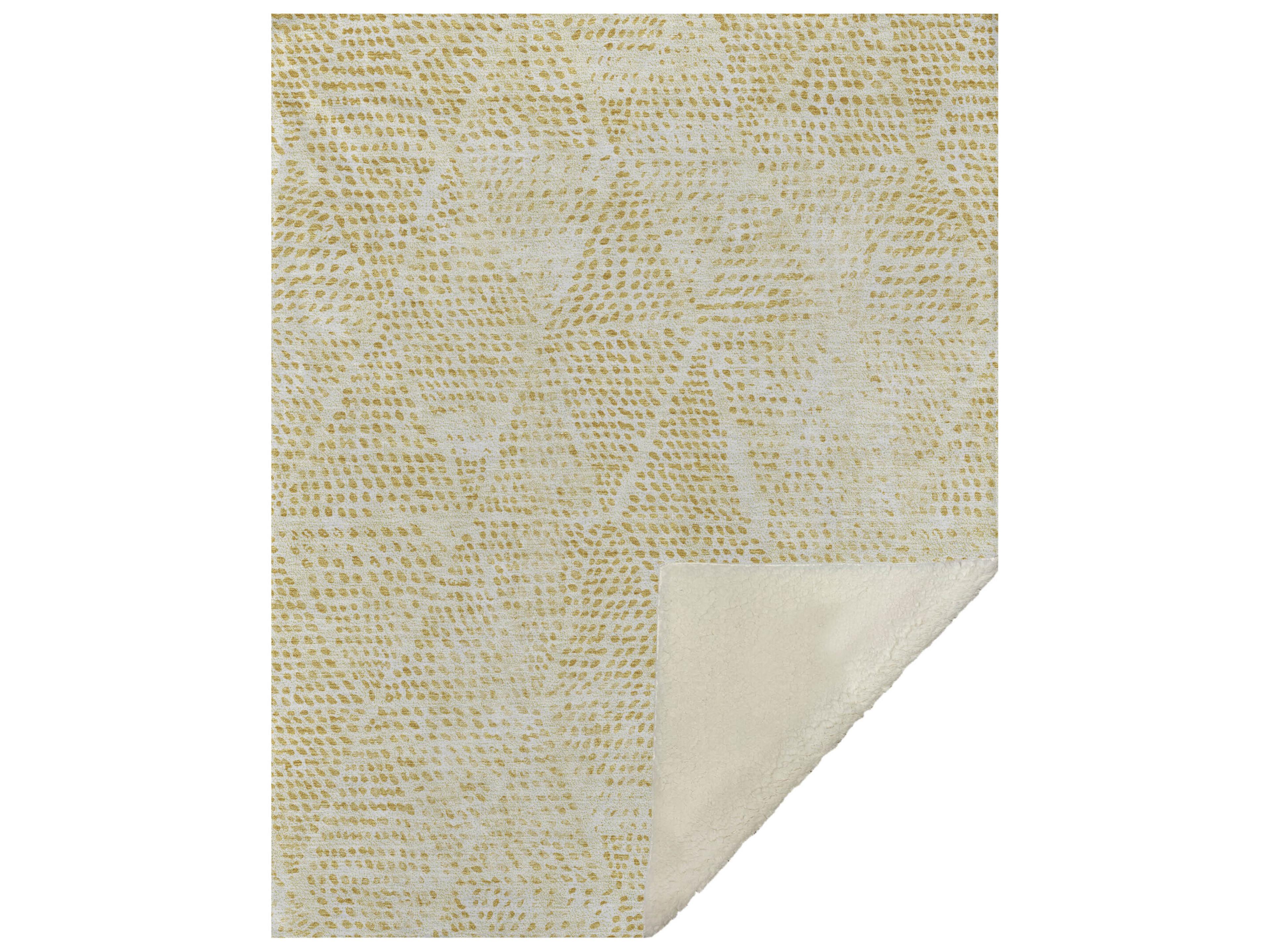 Dalyn Sherpa Gold Polyester Throw