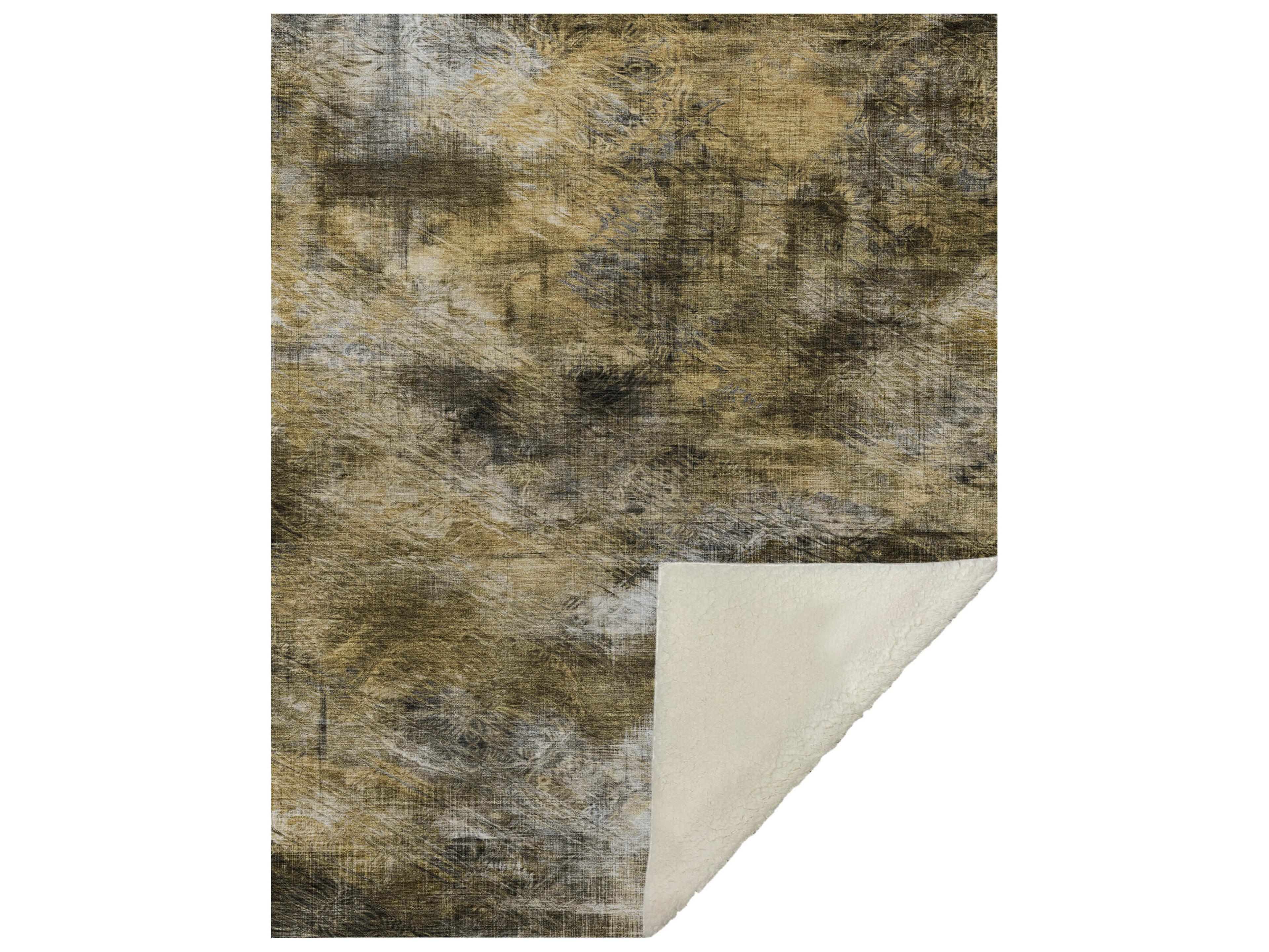 Dalyn Sherpa Brown Polyester Throw