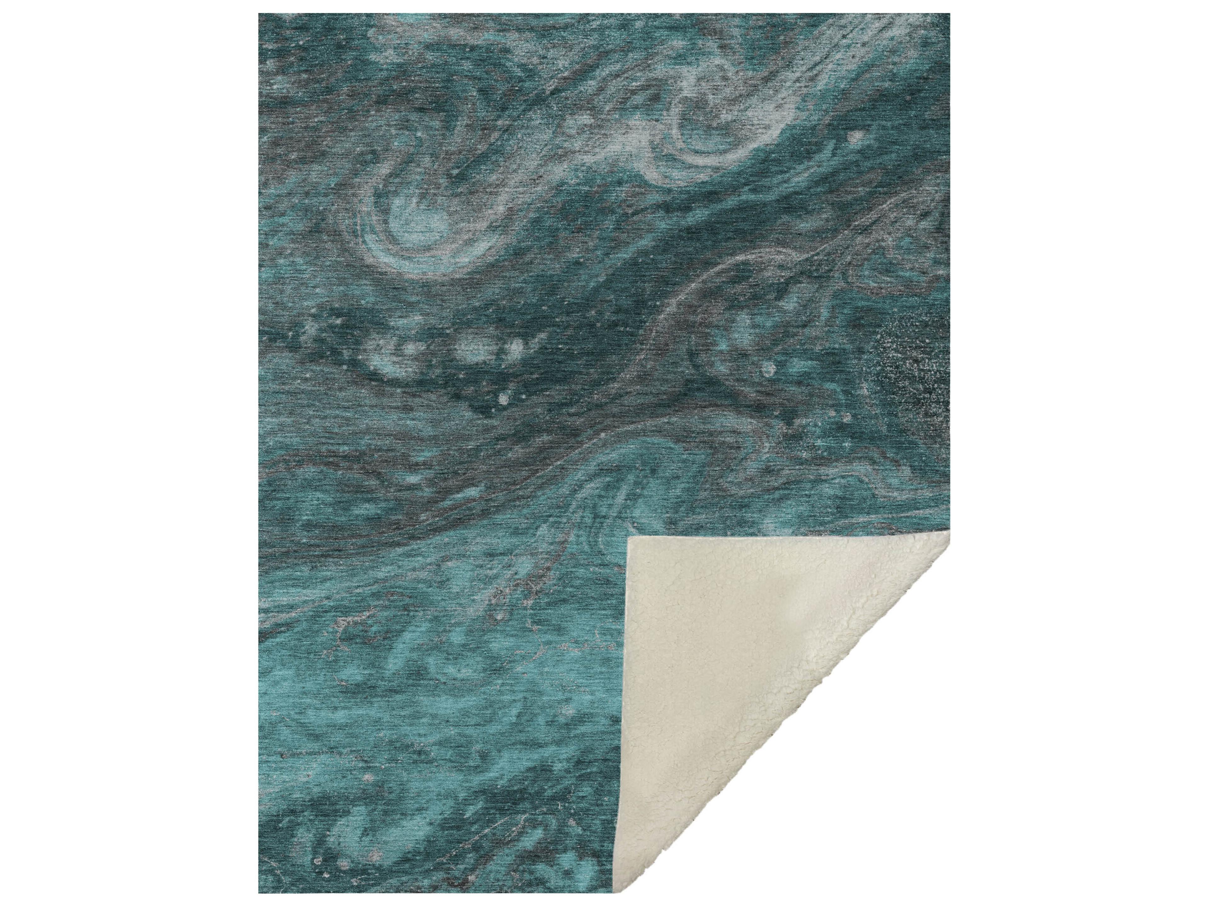 Dalyn Sherpa Teal Polyester Throw