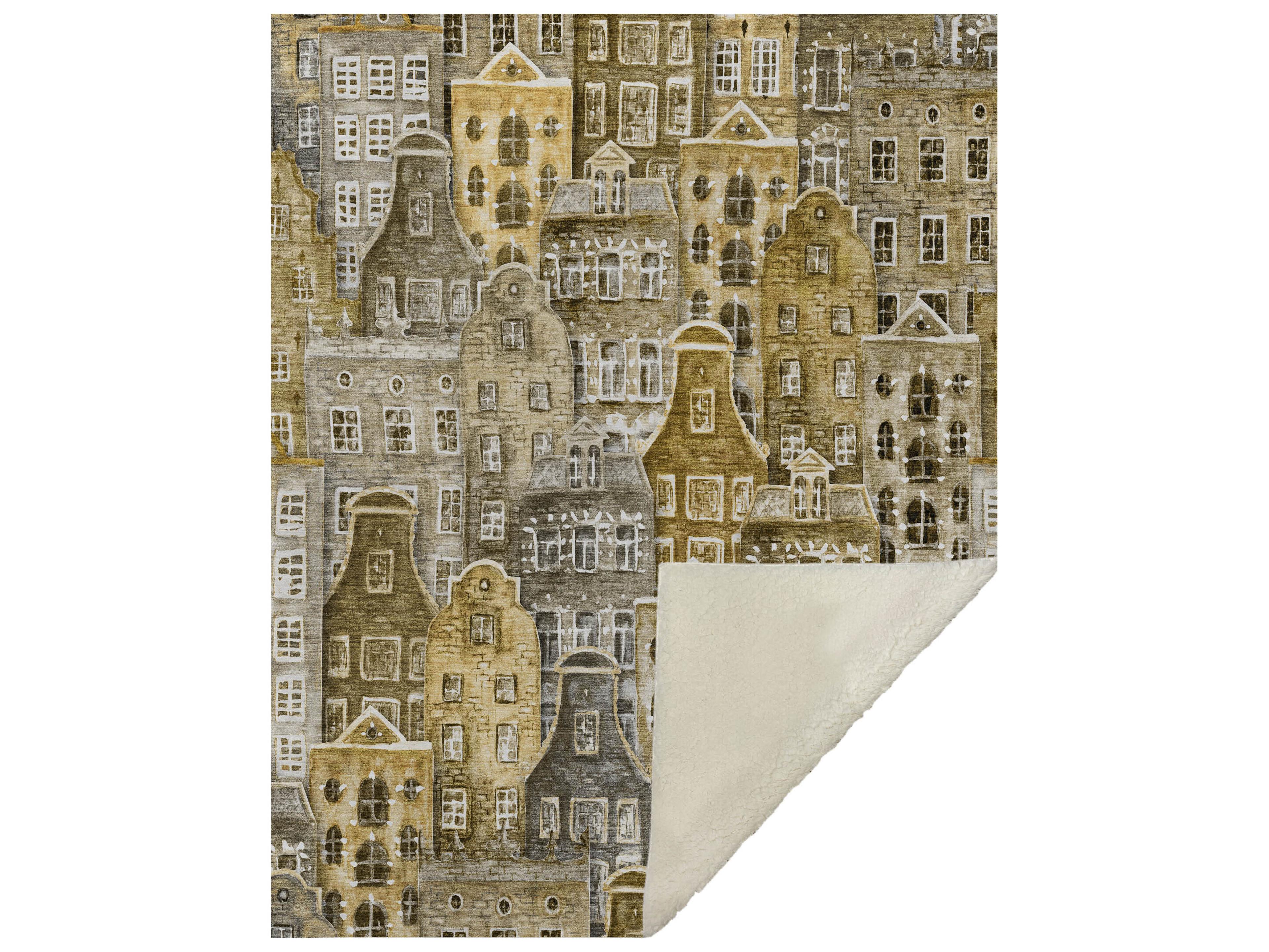 Dalyn Sherpa Brown Polyester Throw