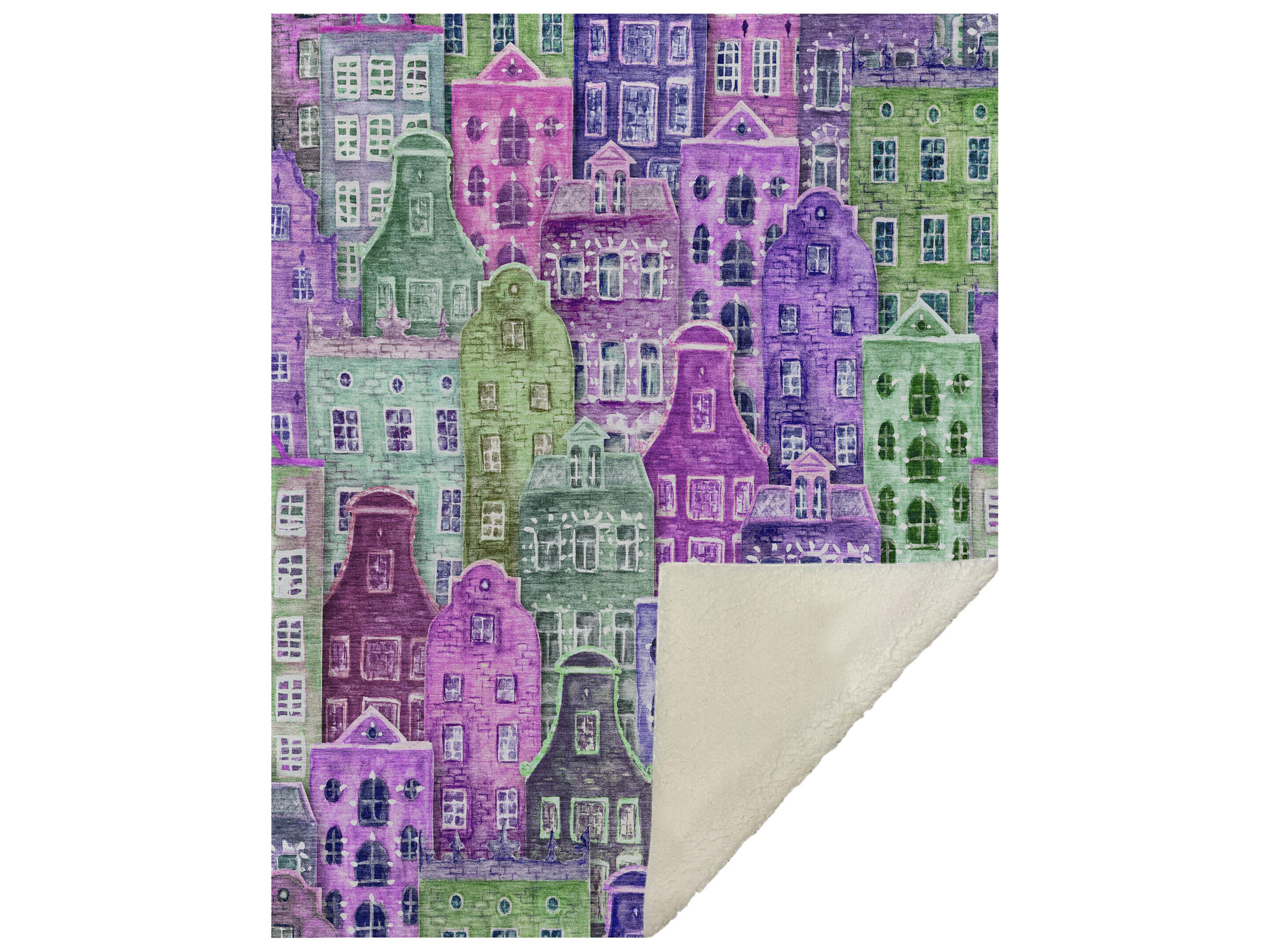 Dalyn Sherpa Purple Polyester Throw