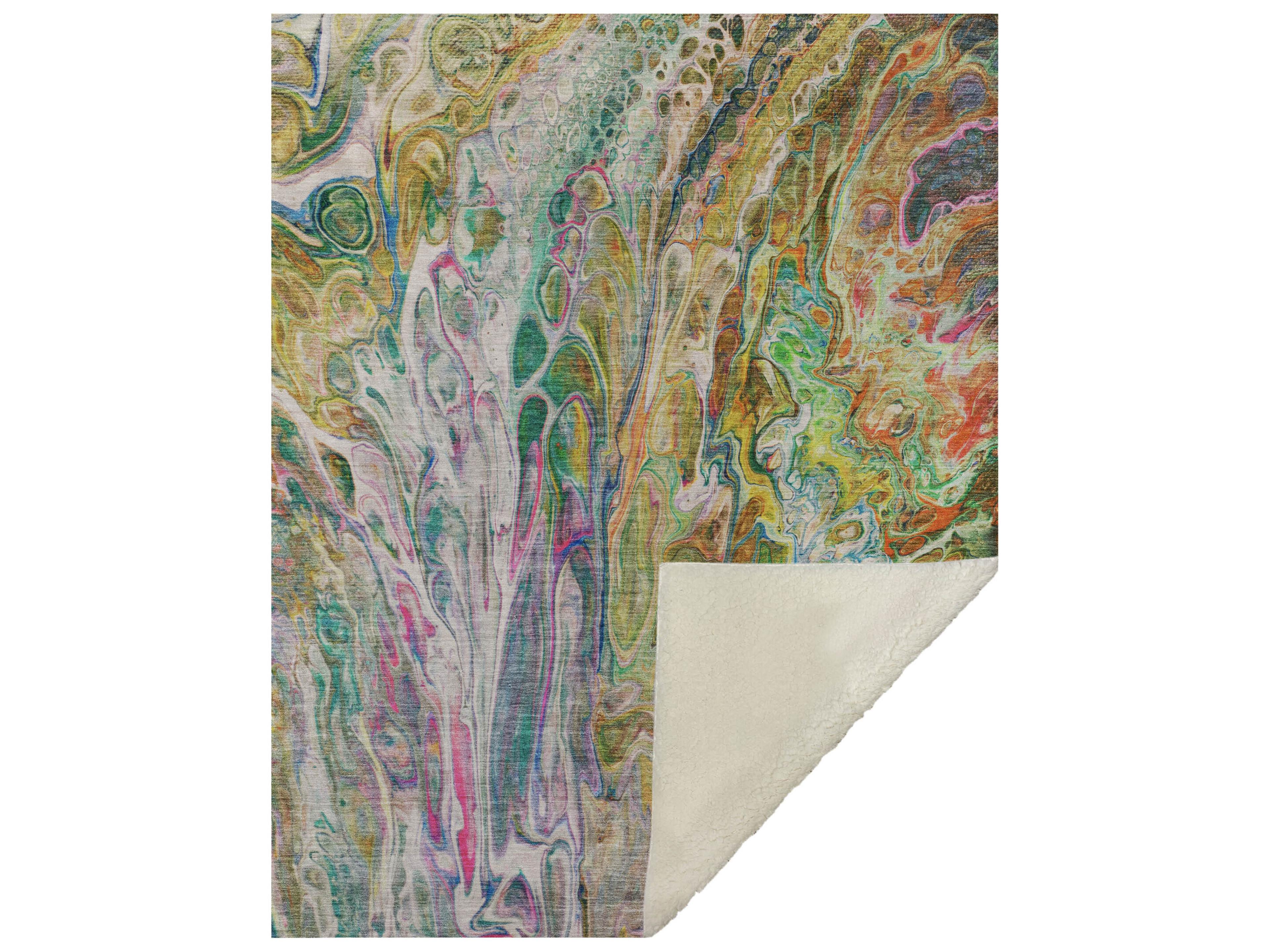 Dalyn Sherpa Green Polyester Throw