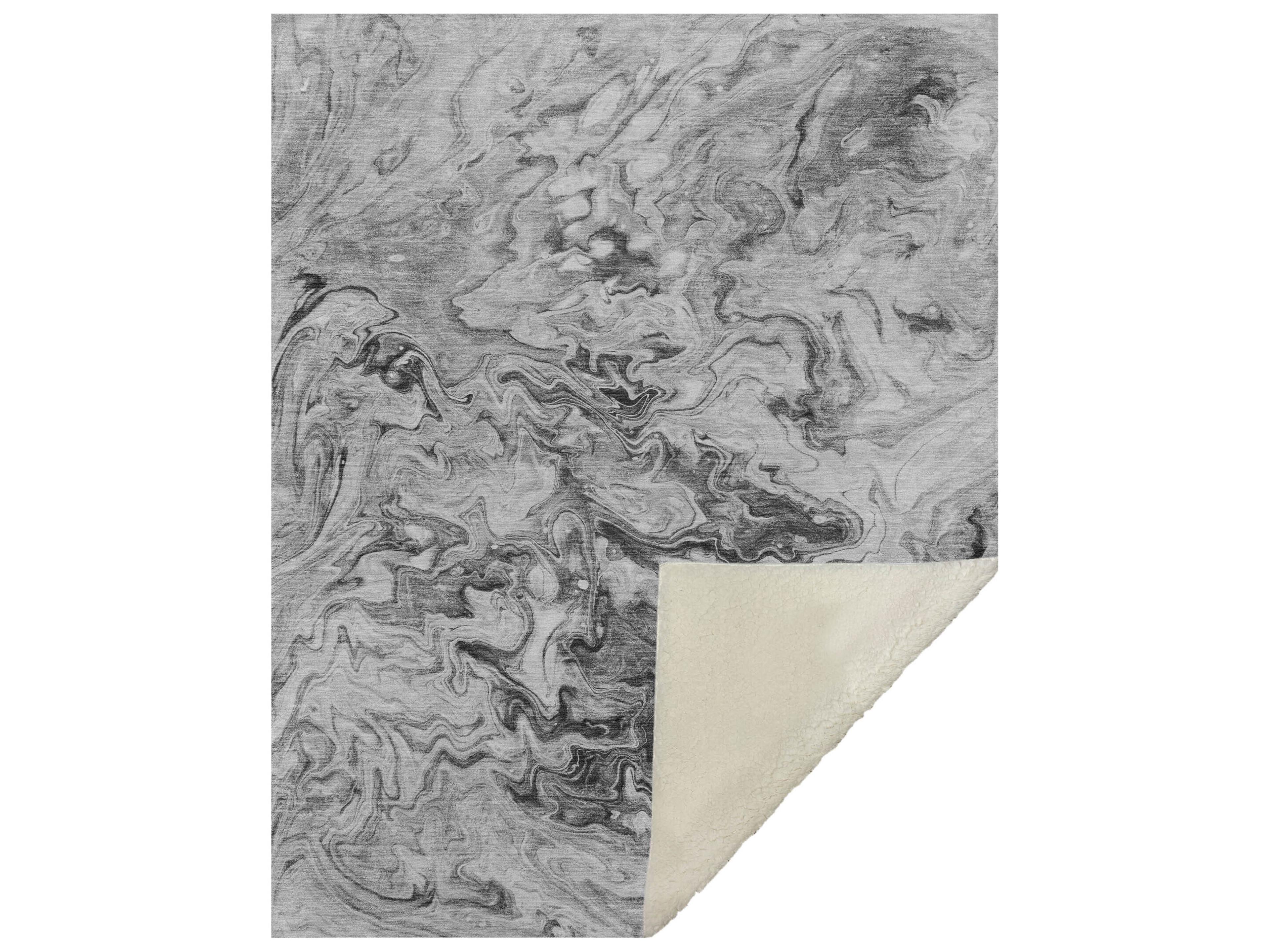 Dalyn Sherpa Gray Polyester Throw