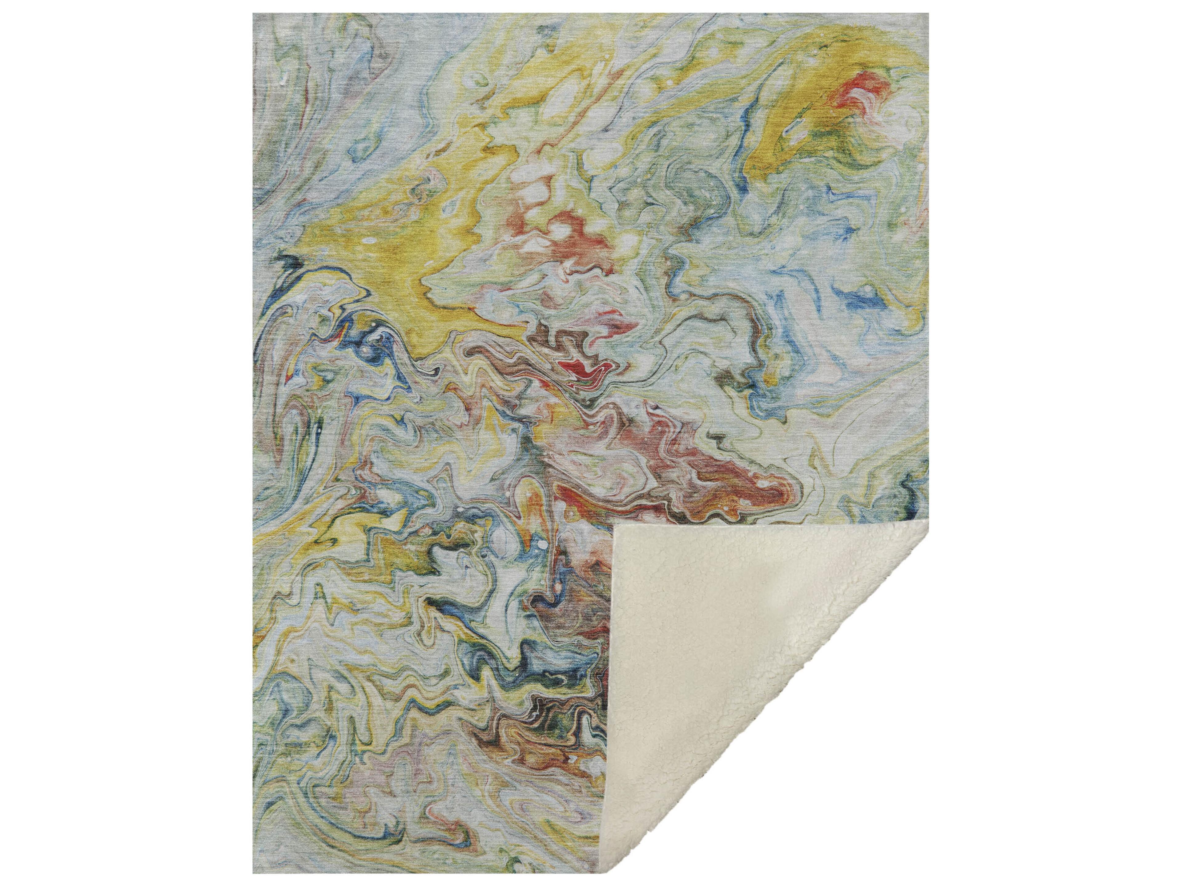 Dalyn Sherpa Ivory Polyester Throw