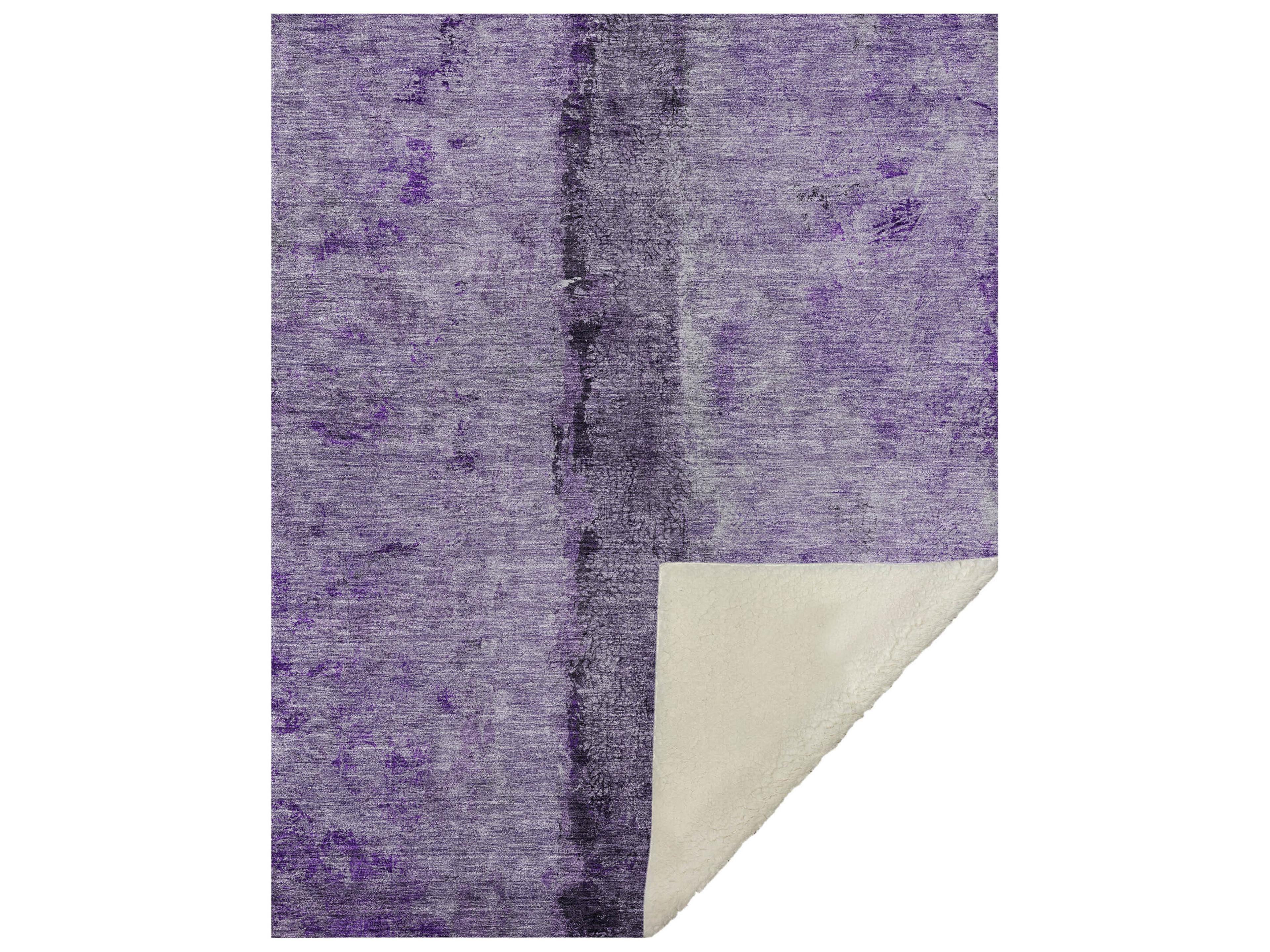 Dalyn Sherpa Purple Polyester Throw