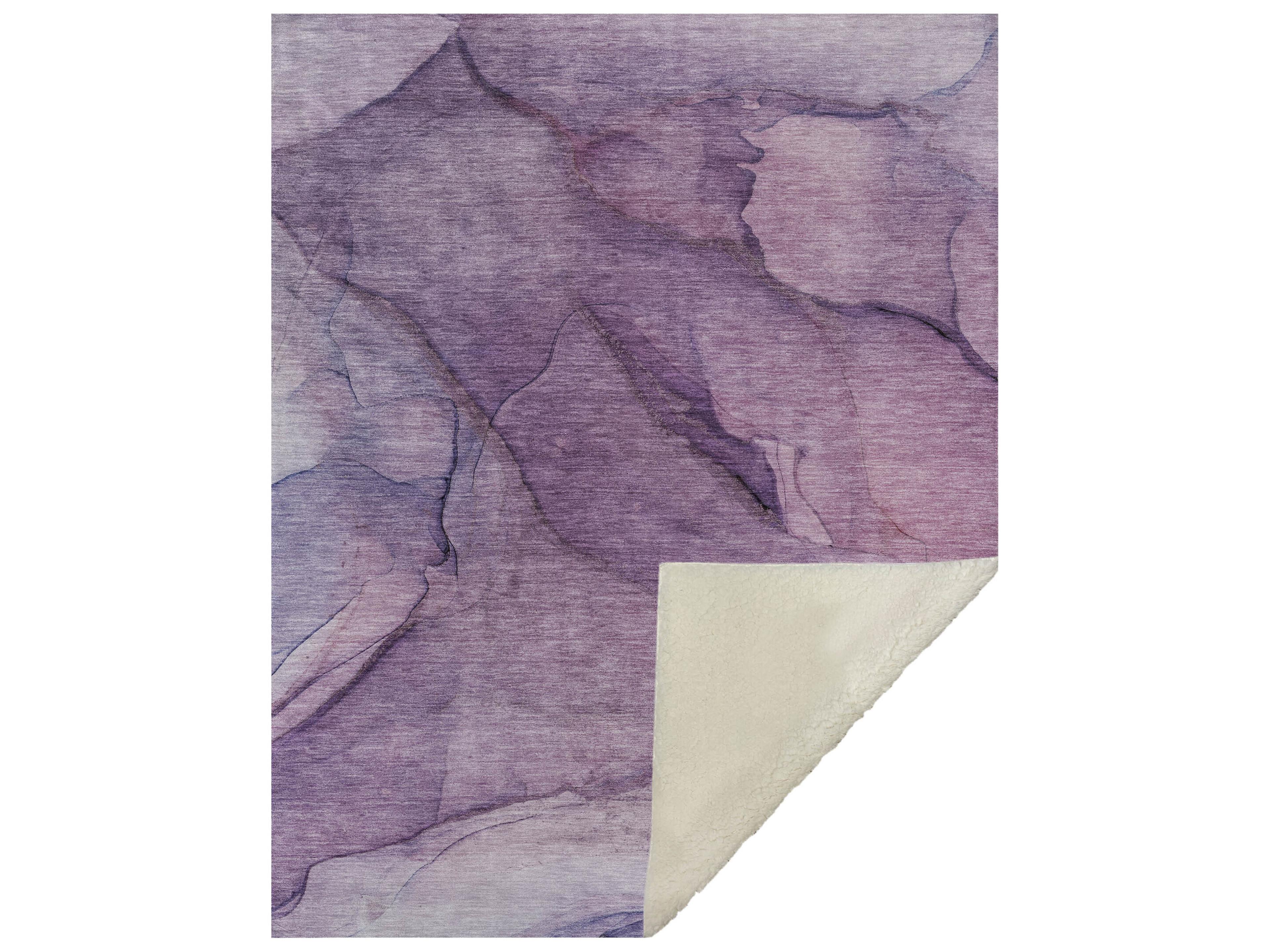 Dalyn Sherpa Purple Polyester Throw