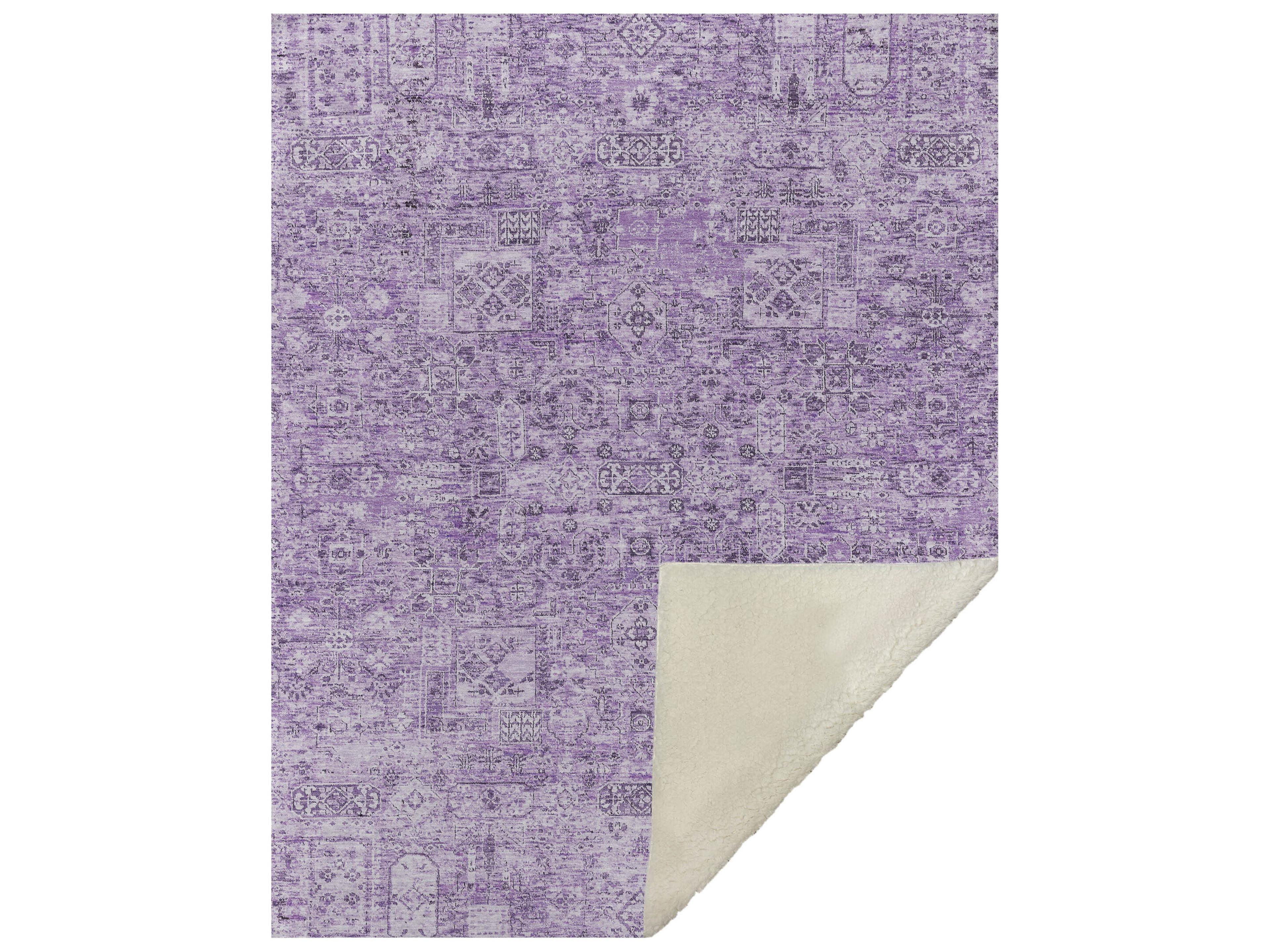 Dalyn Sherpa Purple Polyester Throw