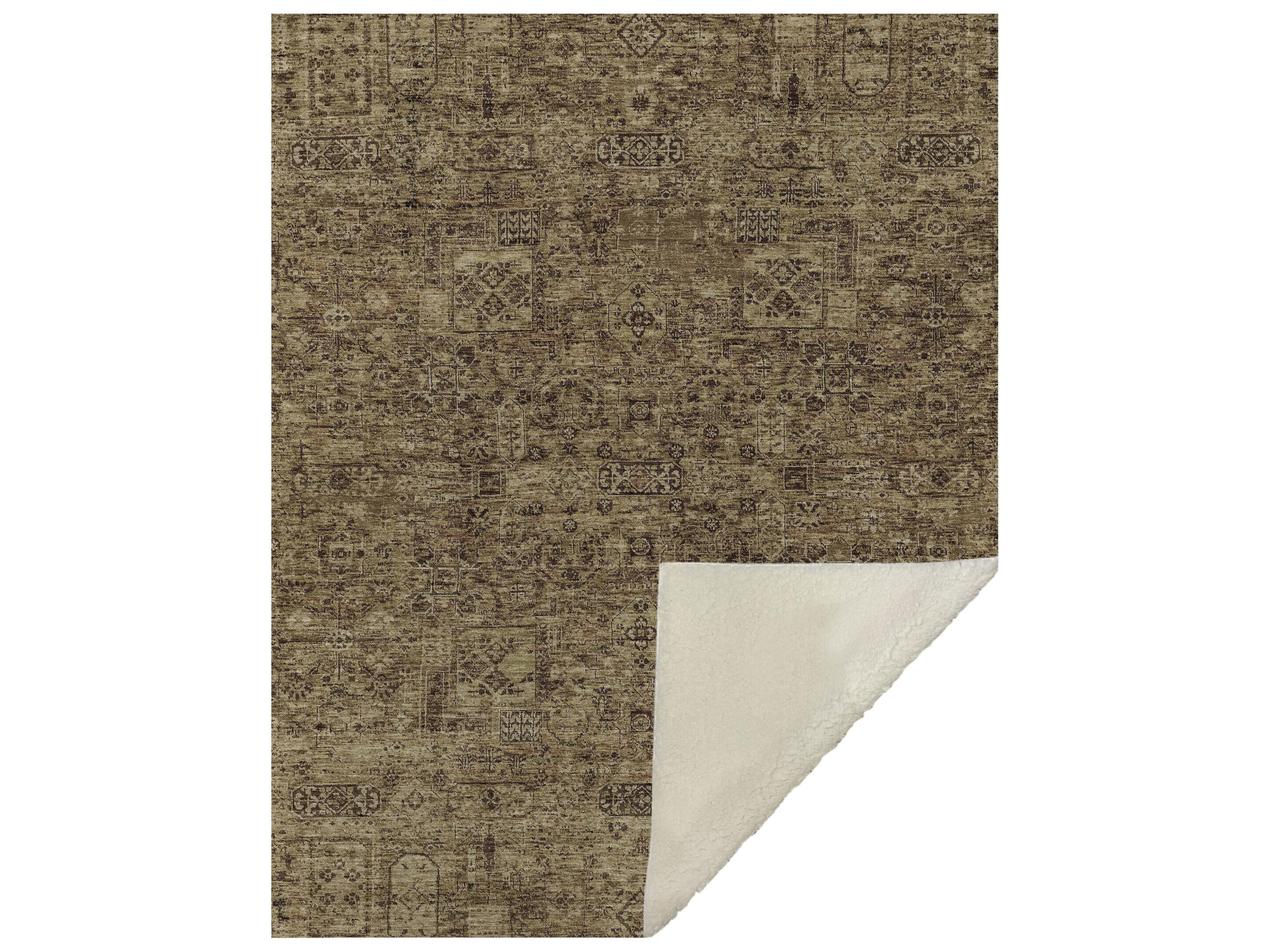 Dalyn Sherpa Brown Polyester Throw