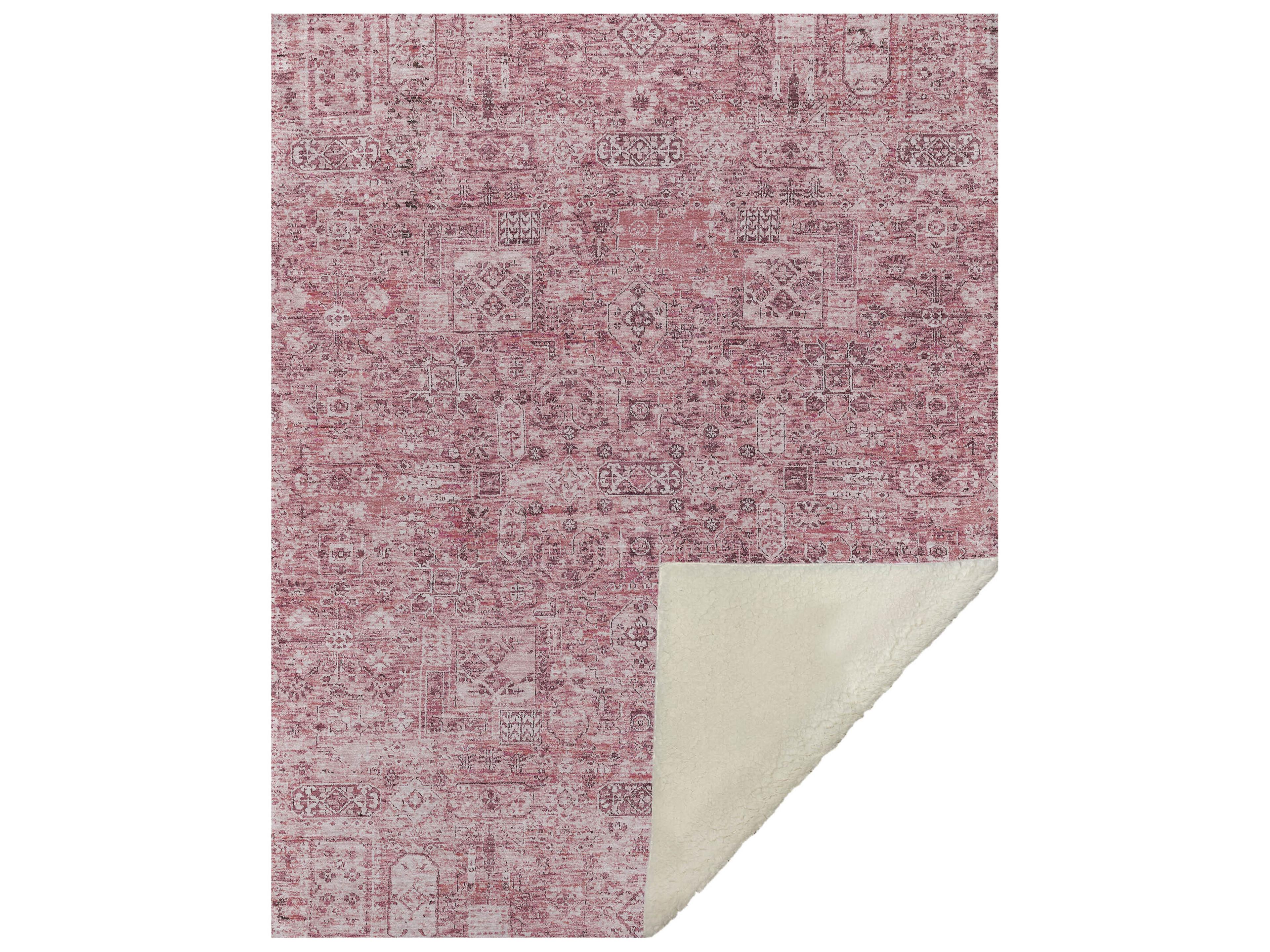 Dalyn Sherpa Pink Polyester Throw