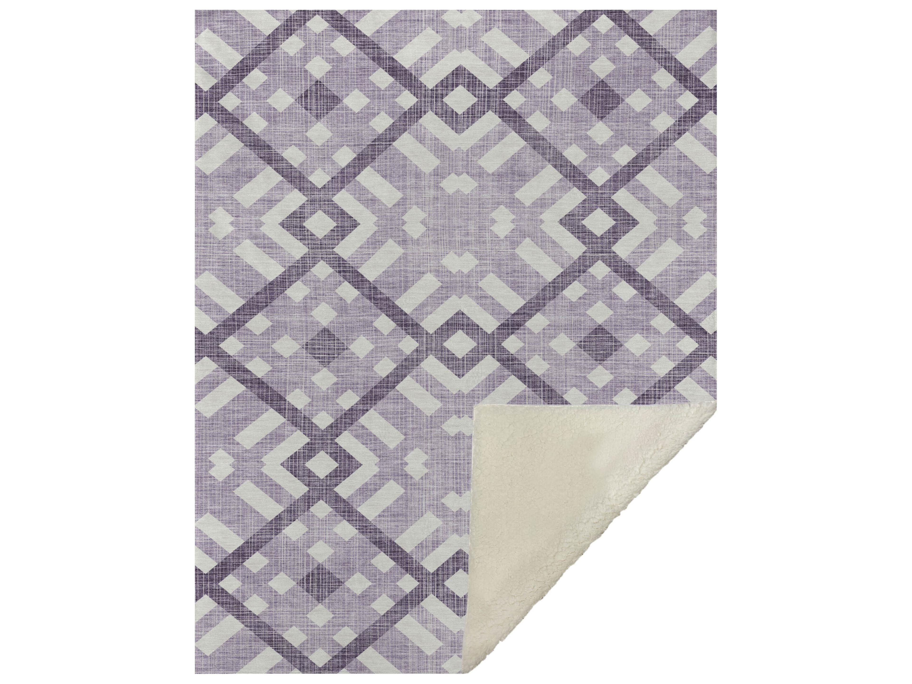 Dalyn Sherpa Purple Polyester Throw