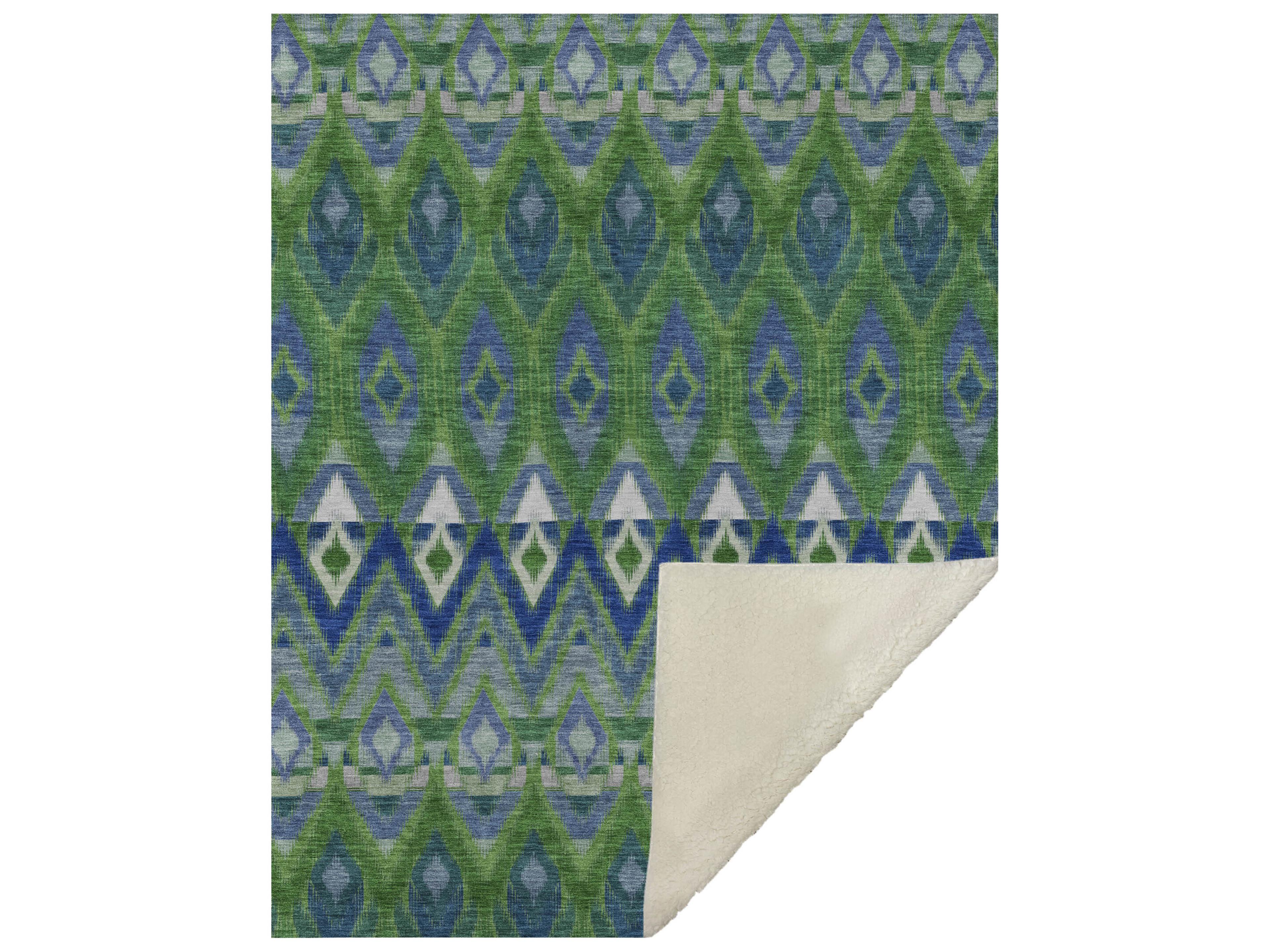 Dalyn Sherpa Green Polyester Throw