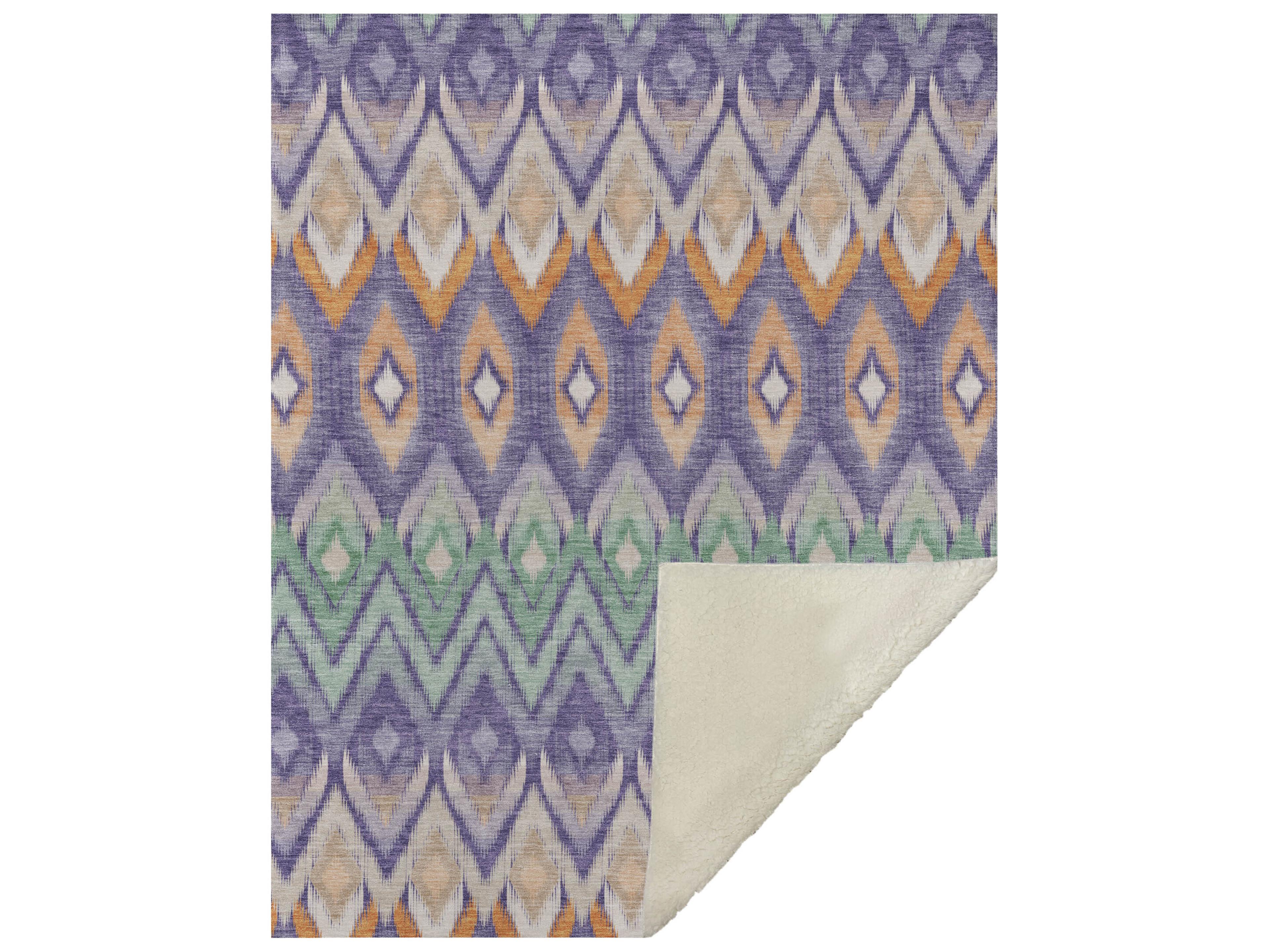 Dalyn Sherpa Purple Polyester Throw