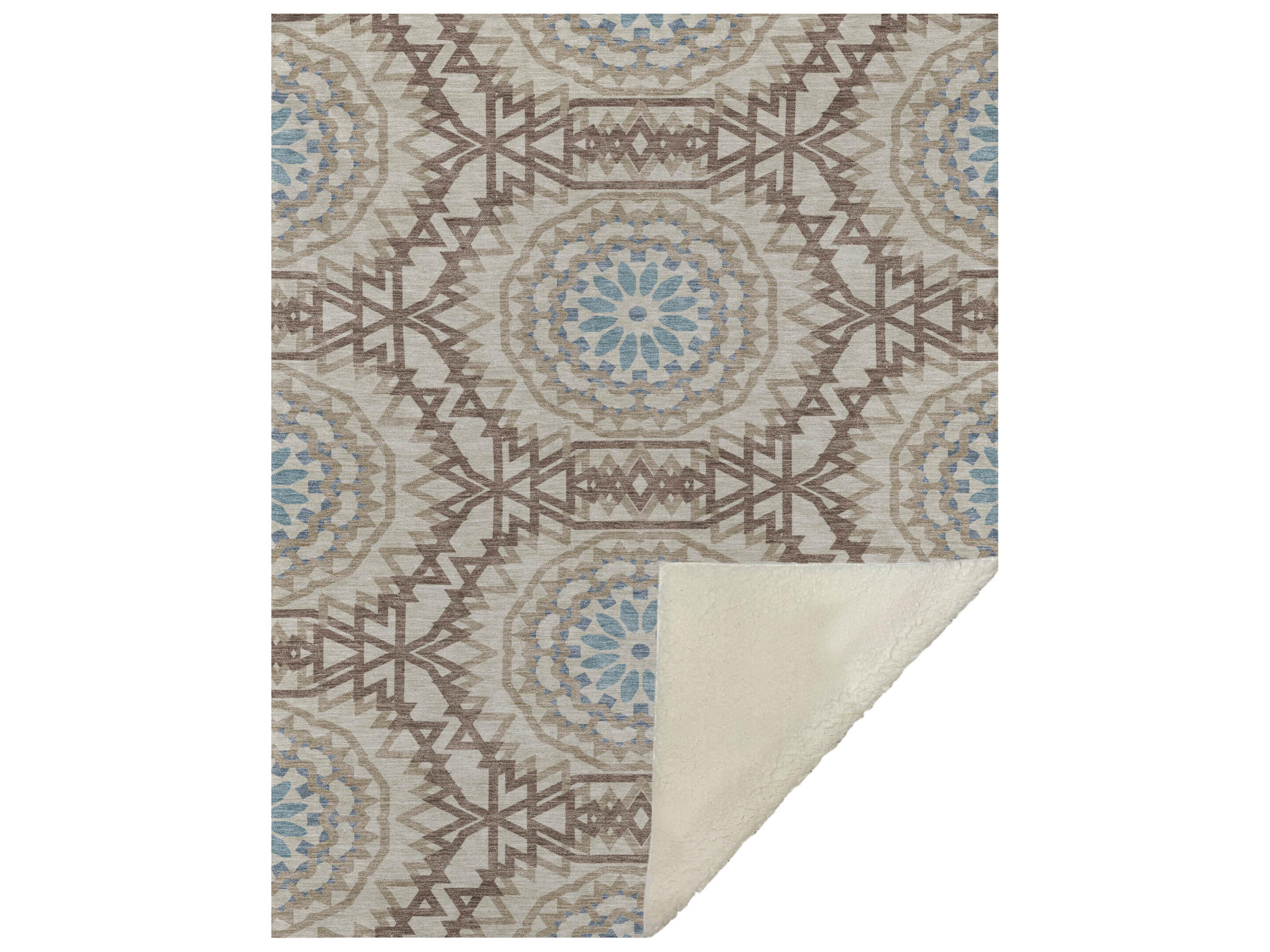 Dalyn Sherpa Brown Polyester Throw