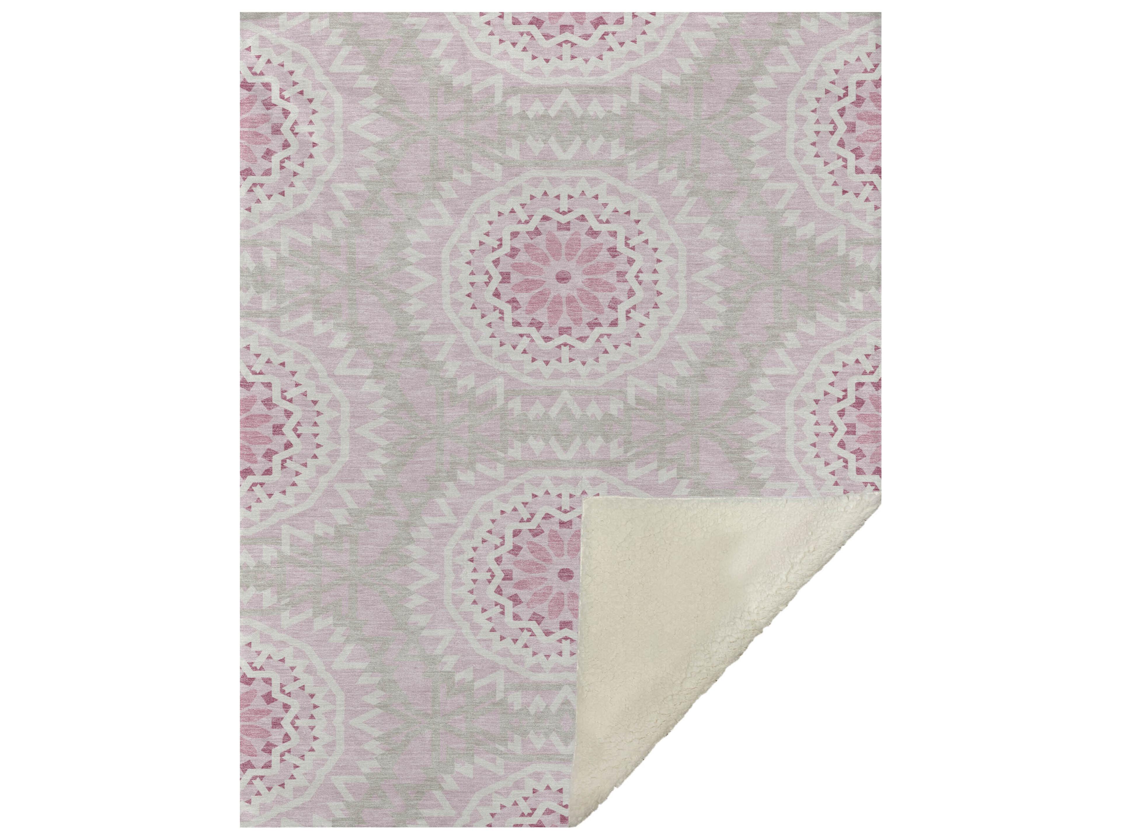 Dalyn Sherpa Pink Polyester Throw