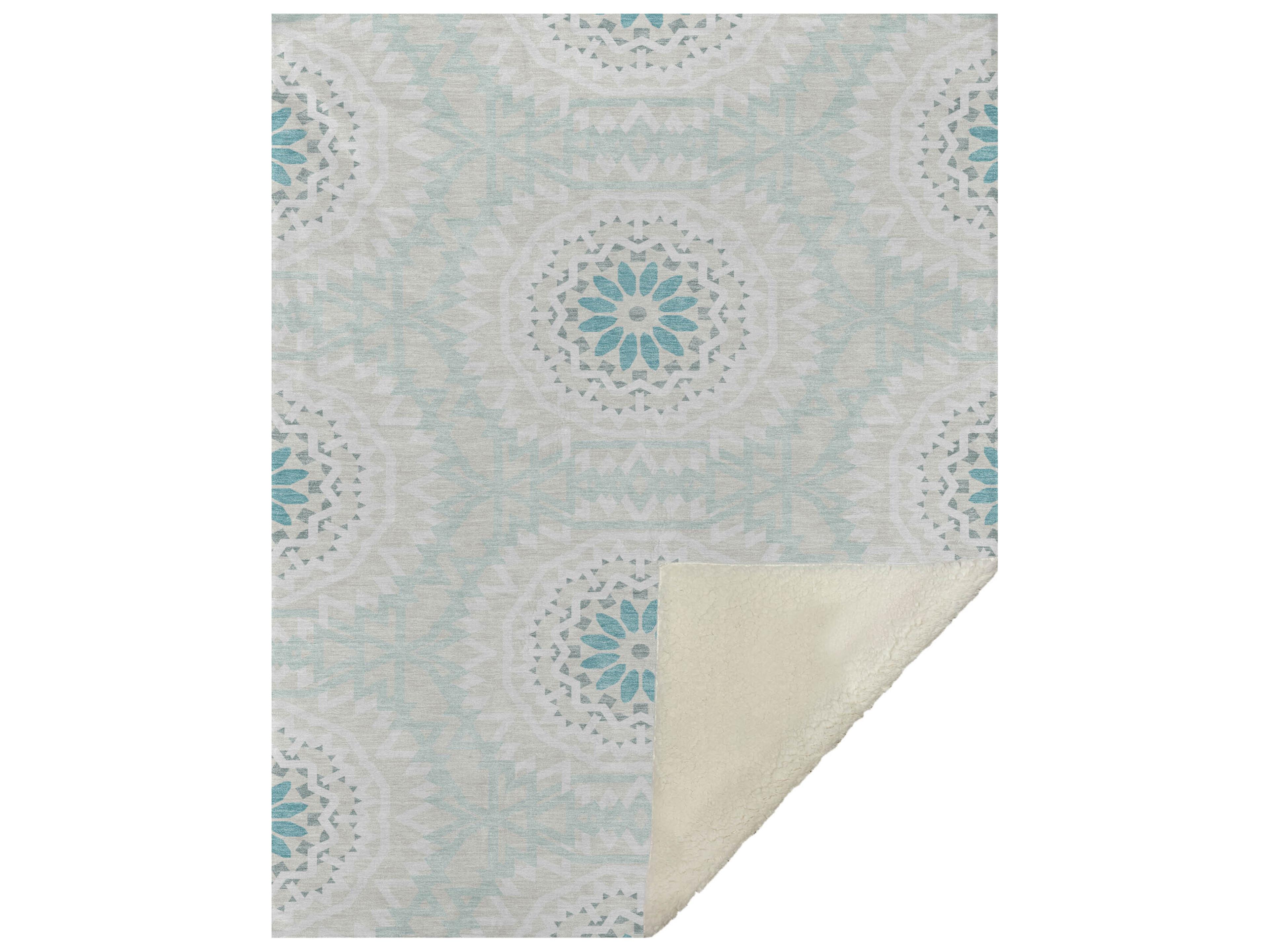 Dalyn Sherpa Teal Polyester Throw