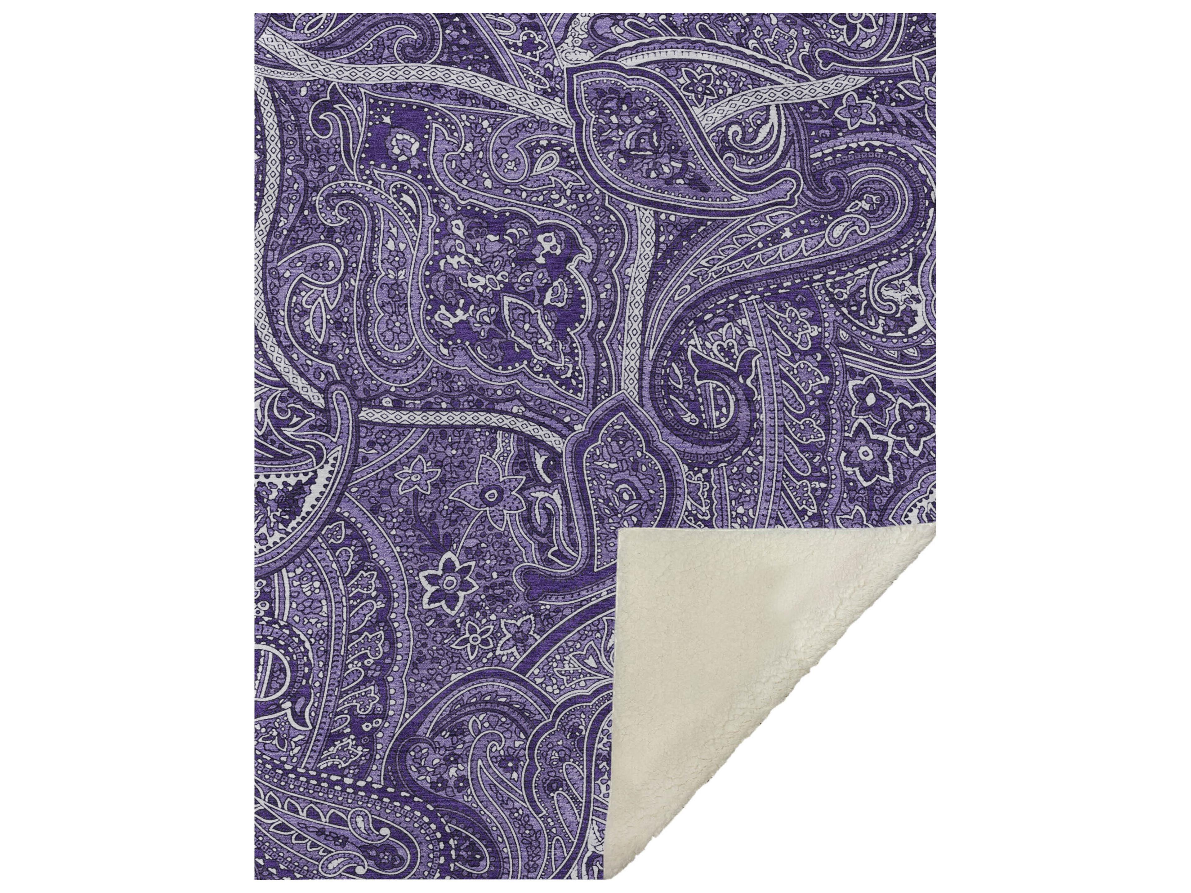 Dalyn Sherpa Purple Polyester Throw