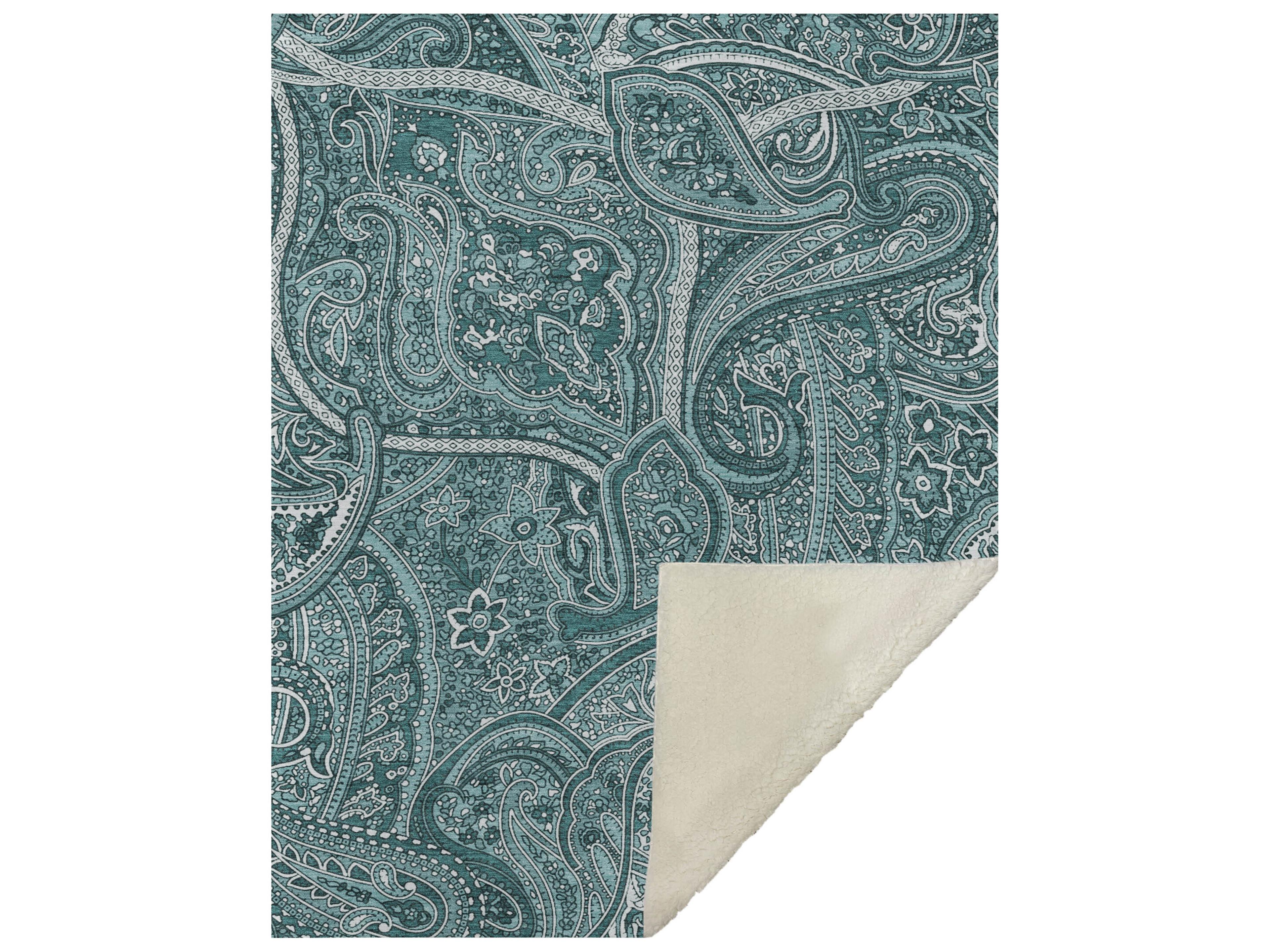 Dalyn Sherpa Teal Polyester Throw