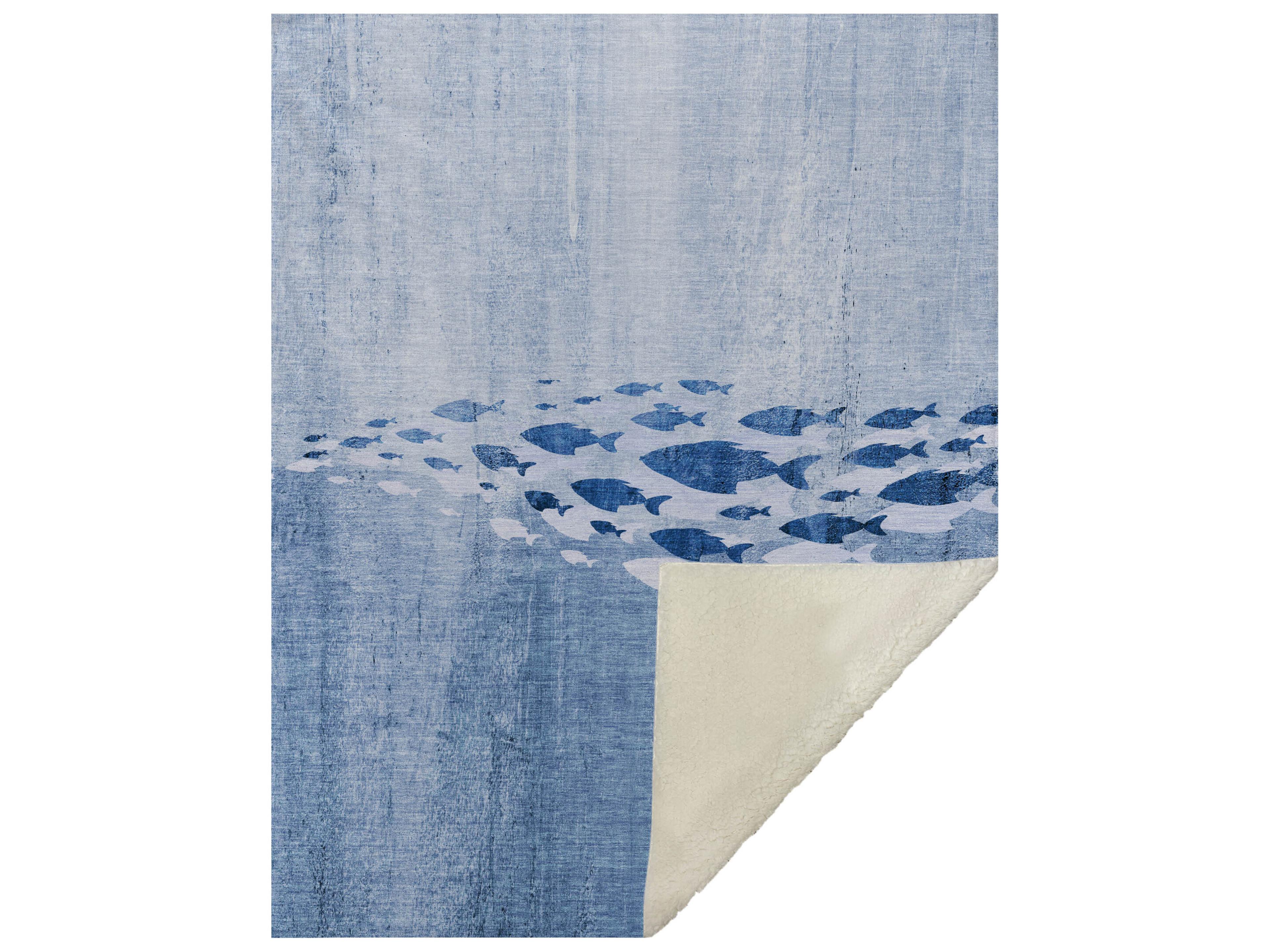 Dalyn Sherpa Blue Polyester Throw