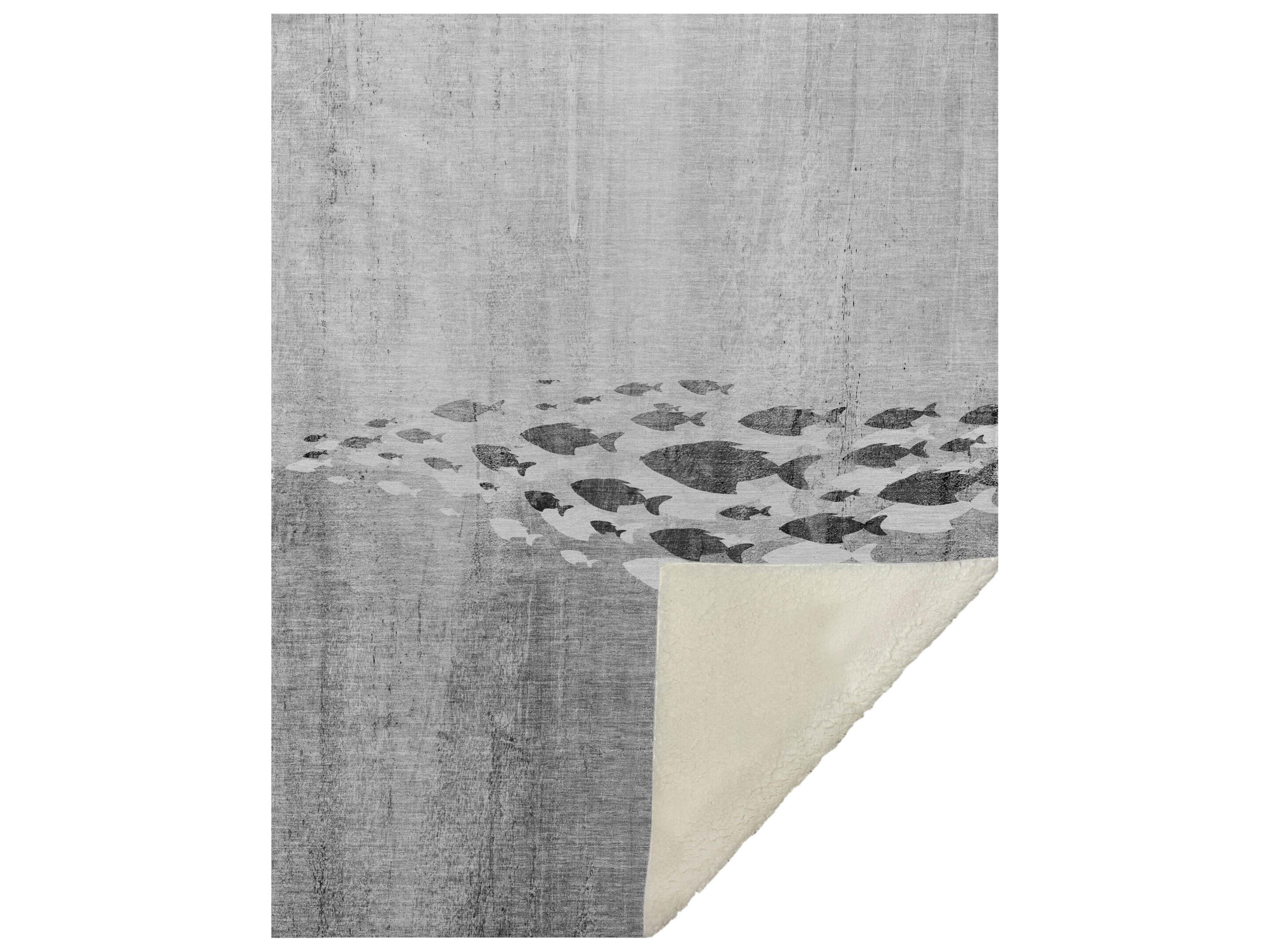 Dalyn Sherpa Gray Polyester Throw