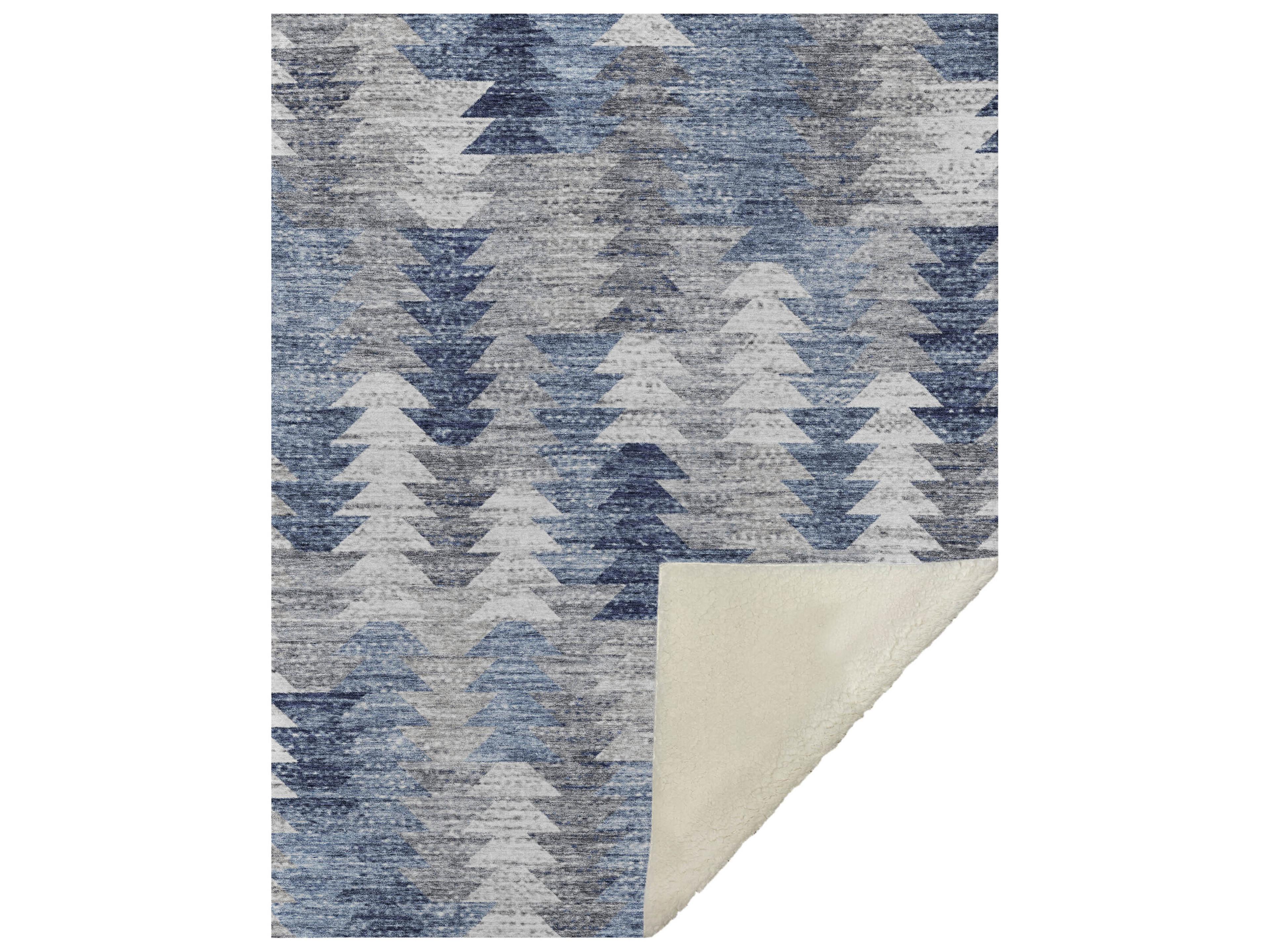 Dalyn Sherpa Blue Polyester Throw