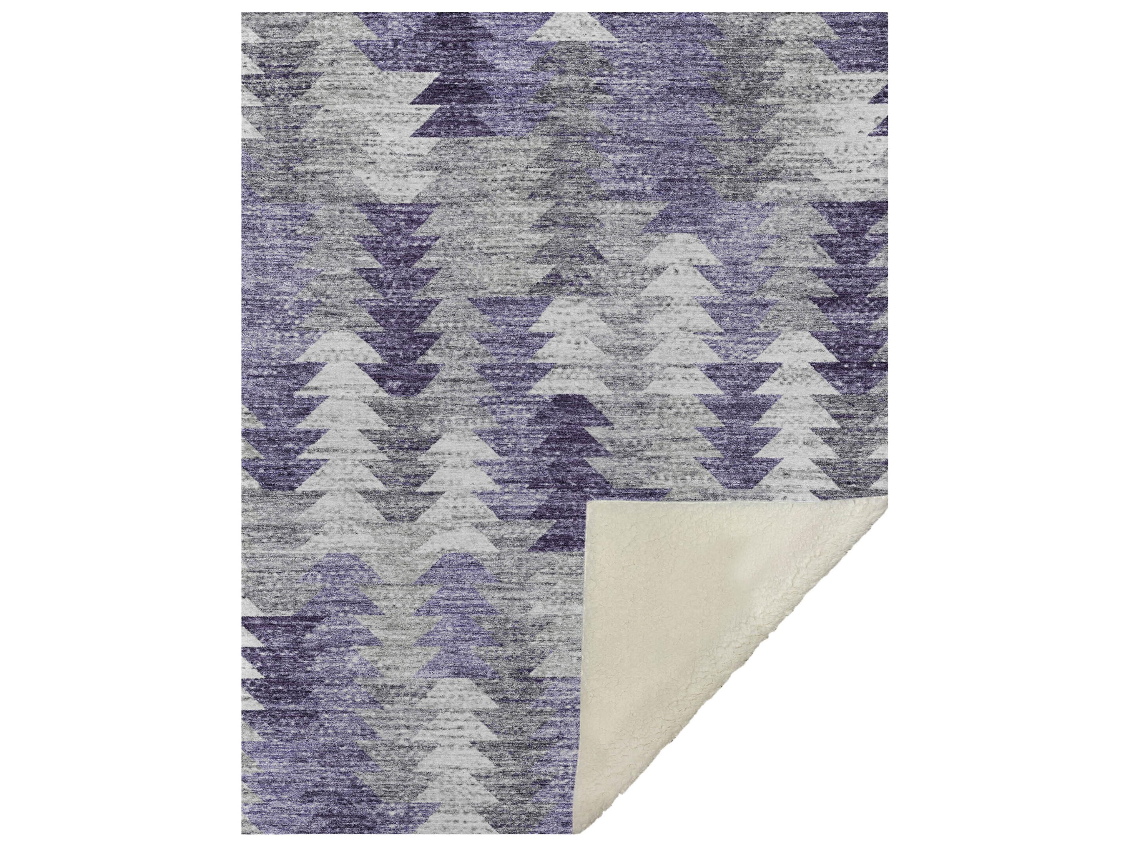 Dalyn Sherpa Purple Polyester Throw