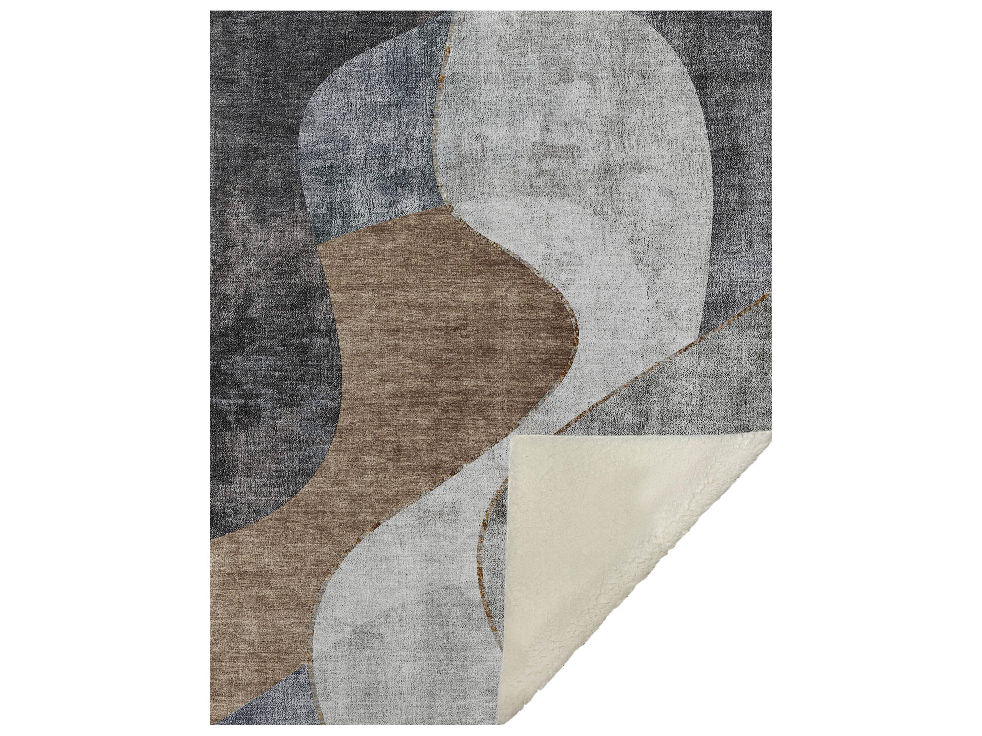 Dalyn Sherpa Gray Polyester Throw