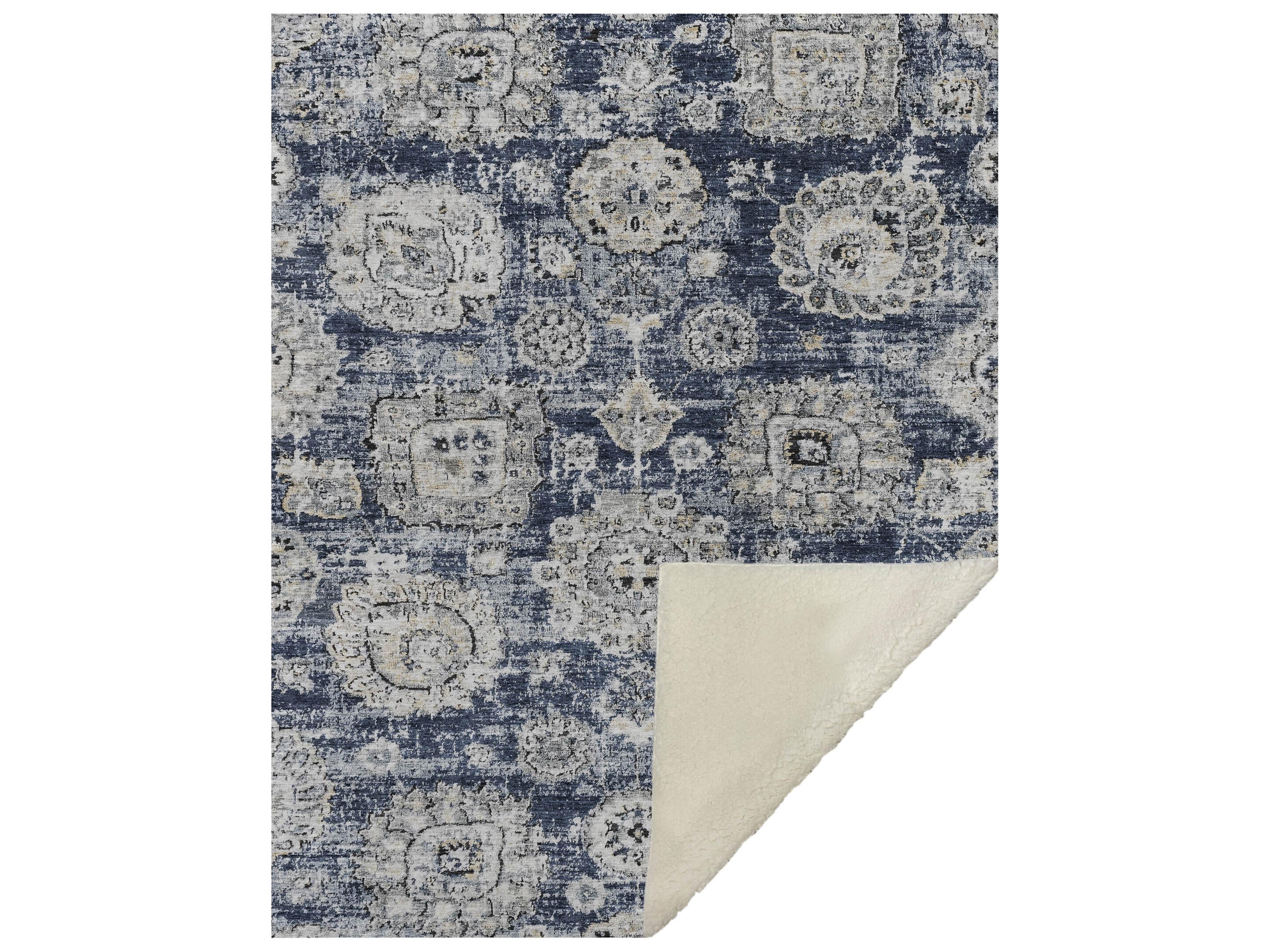 Dalyn Sherpa Blue Polyester Throw