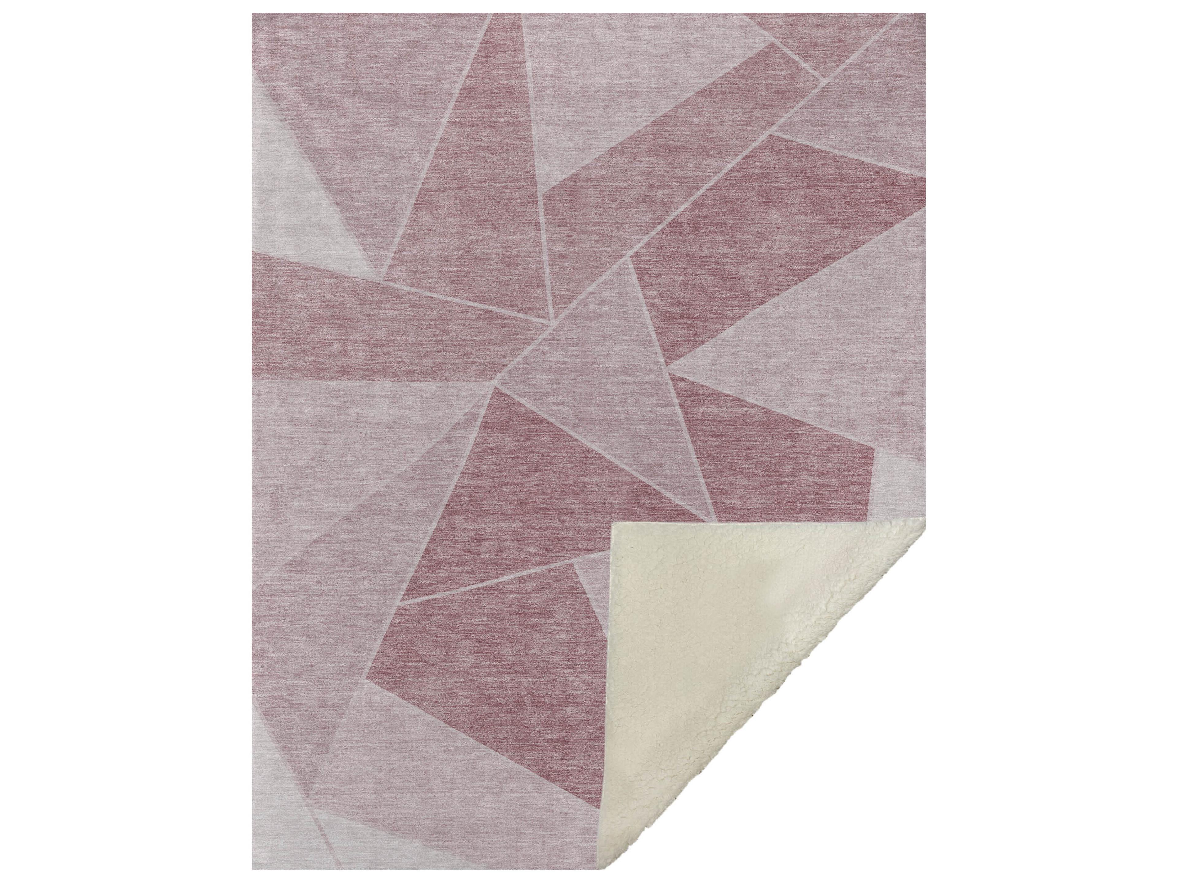 Dalyn Sherpa Pink Polyester Throw