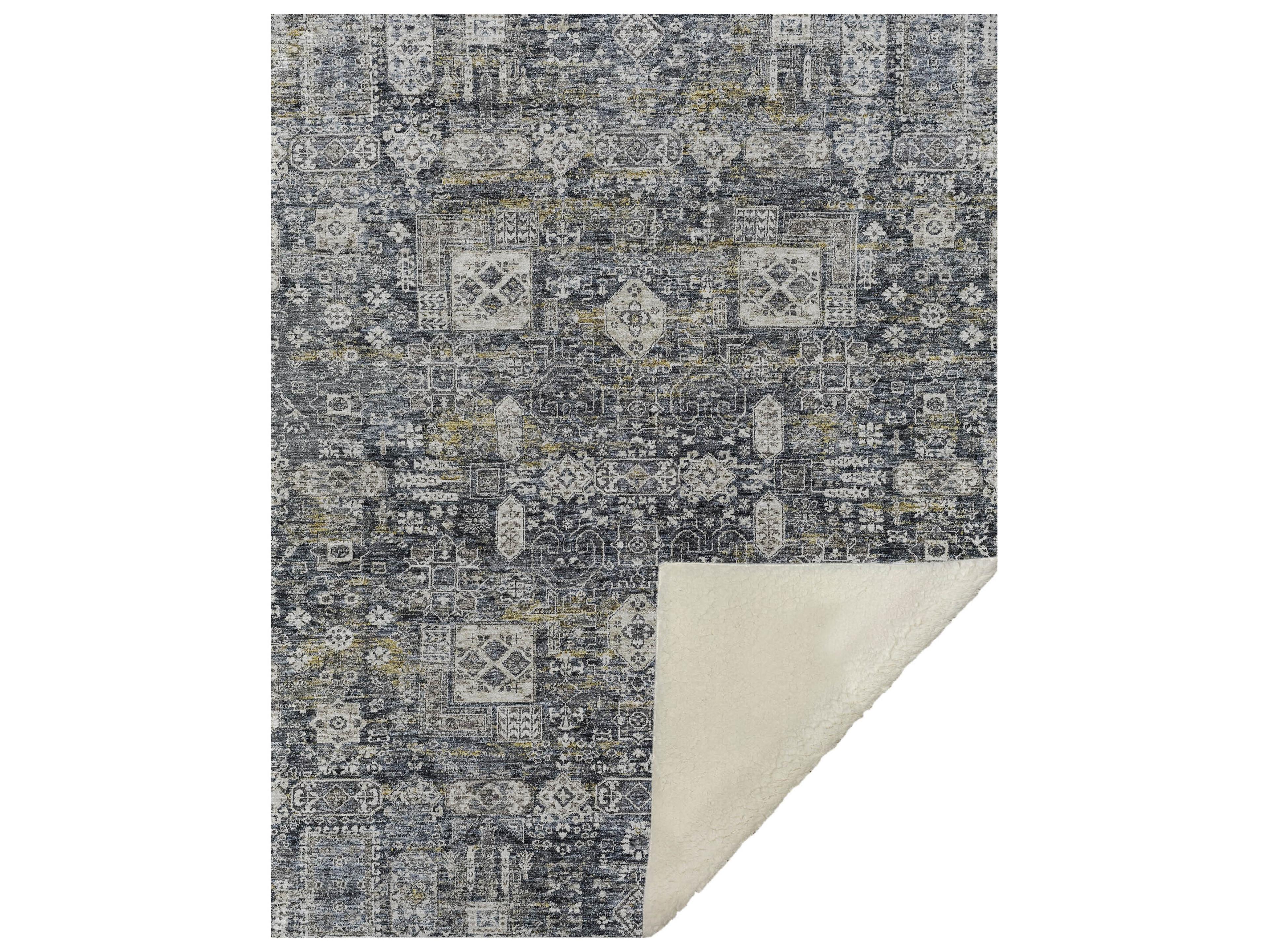 Dalyn Sherpa Gray Polyester Throw