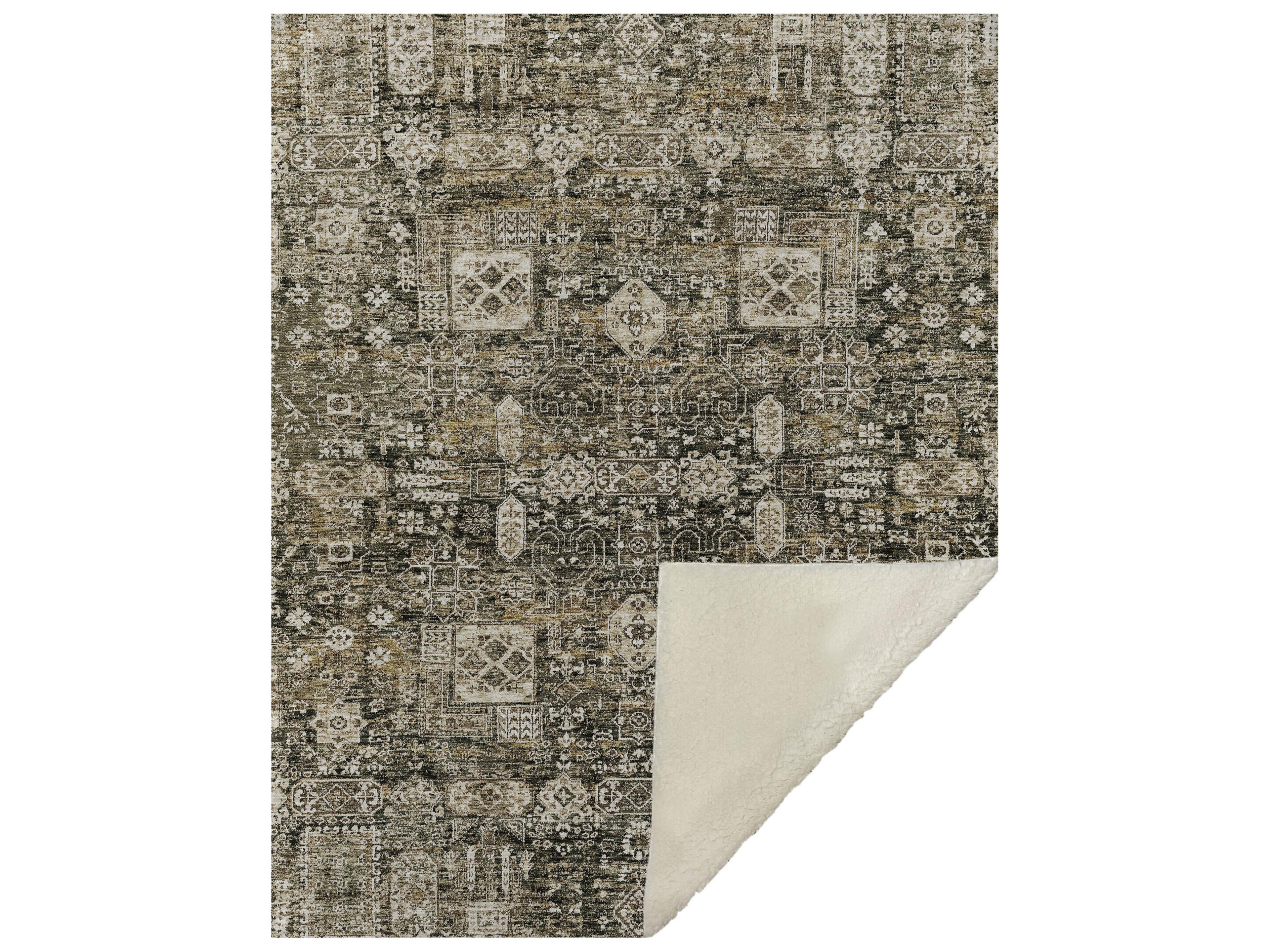 Dalyn Sherpa Brown Polyester Throw