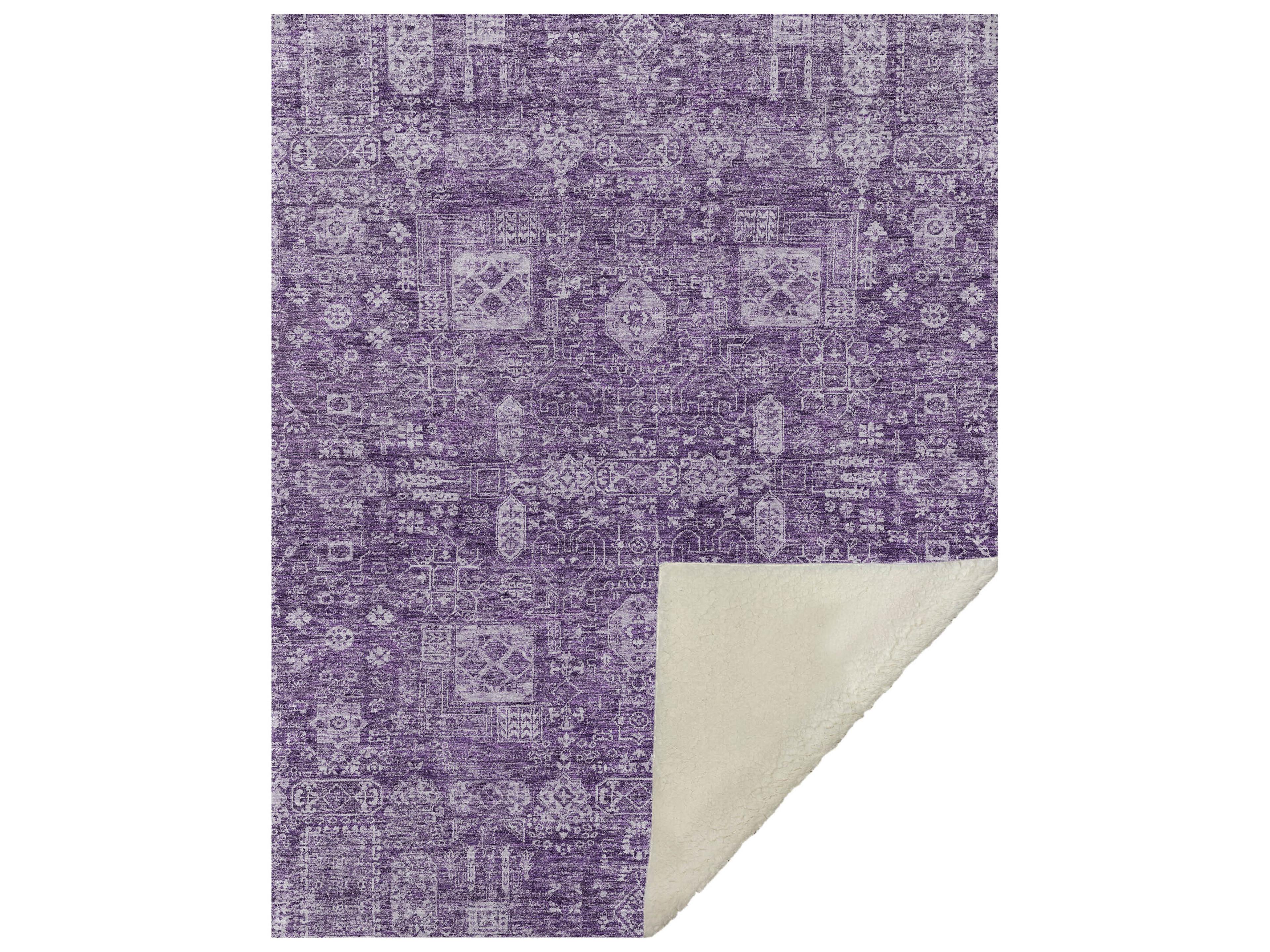 Dalyn Sherpa Purple Polyester Throw