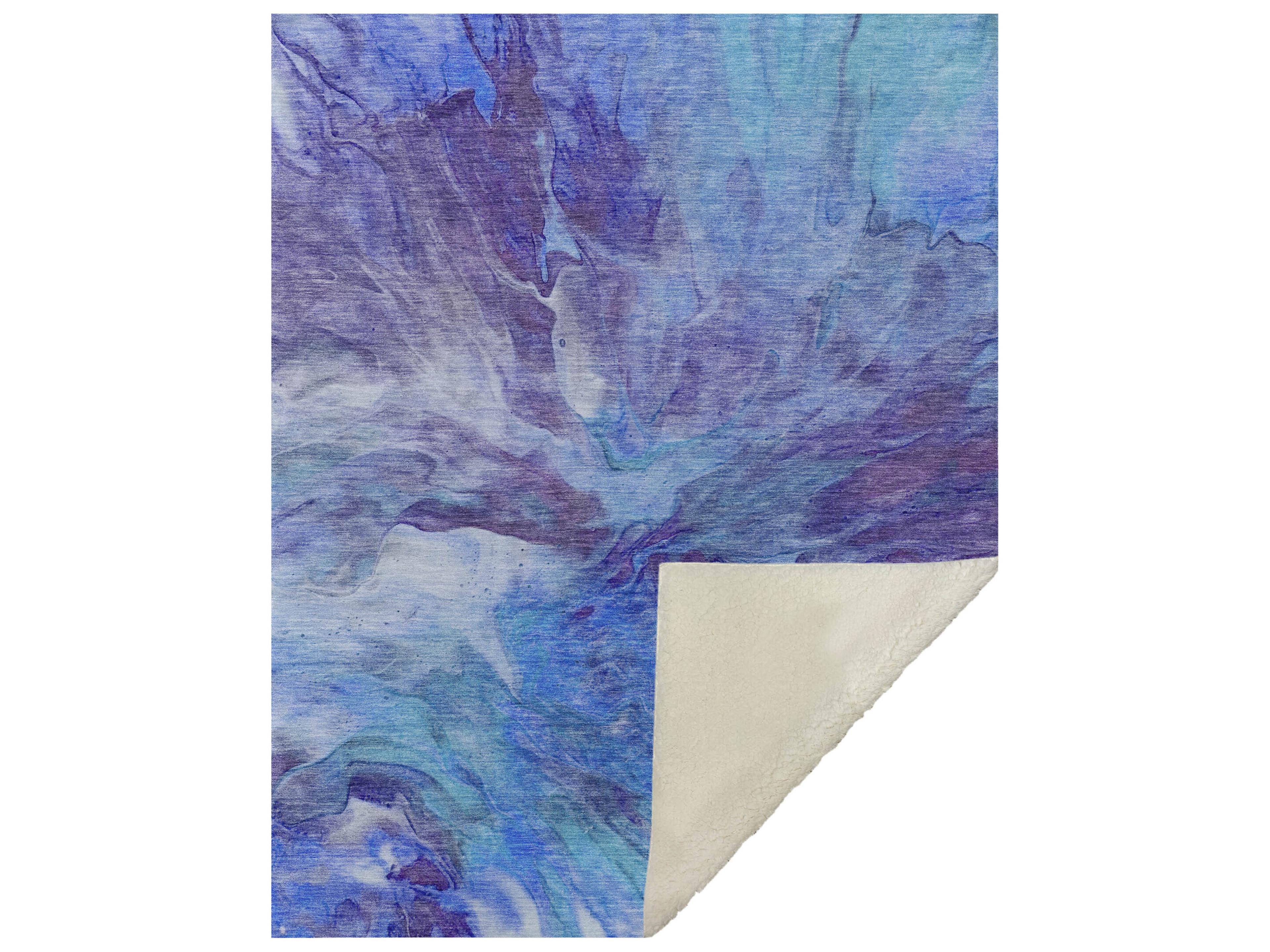 Dalyn Sherpa Blue Polyester Throw