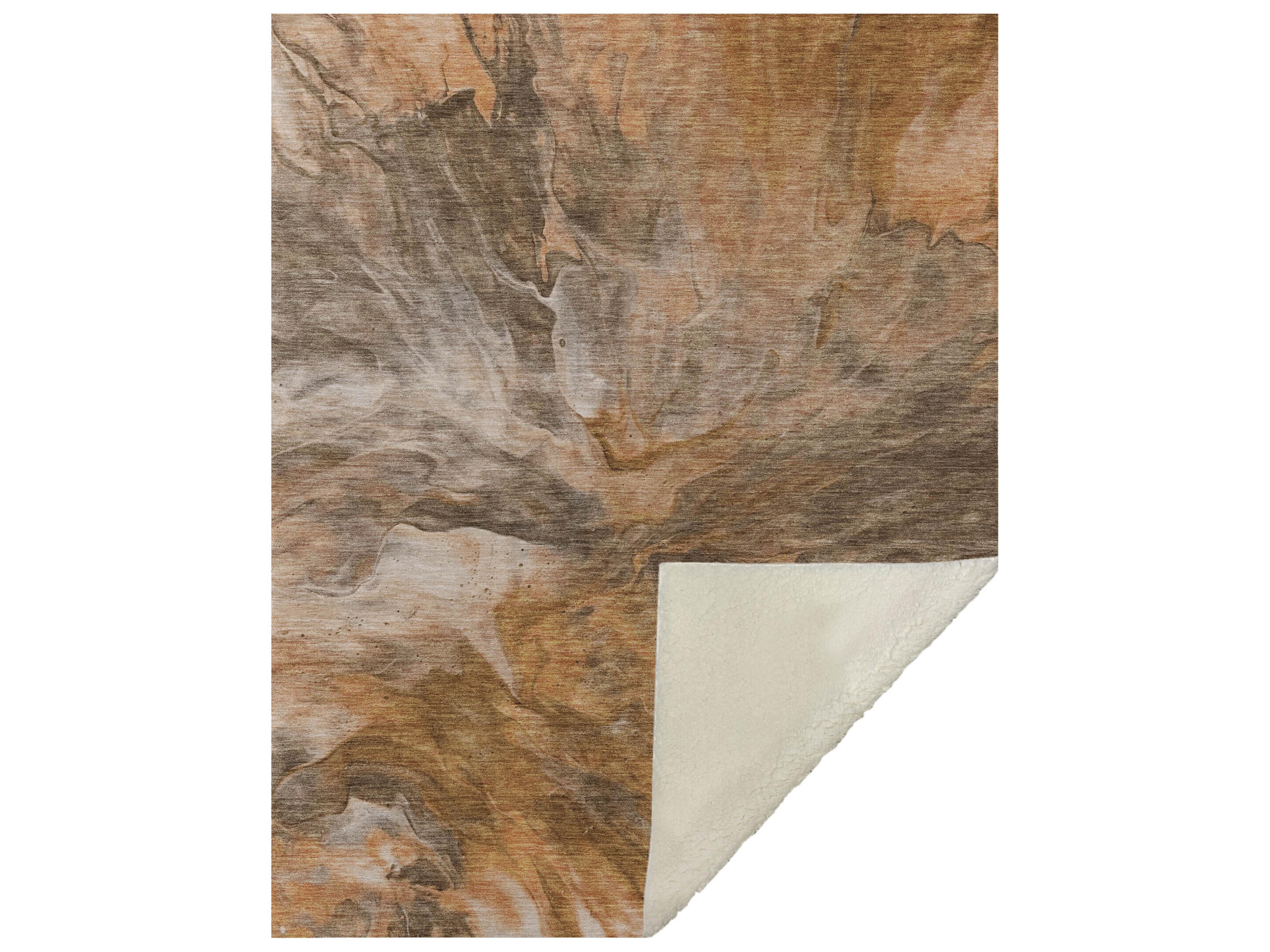 Dalyn Sherpa Orange Polyester Throw