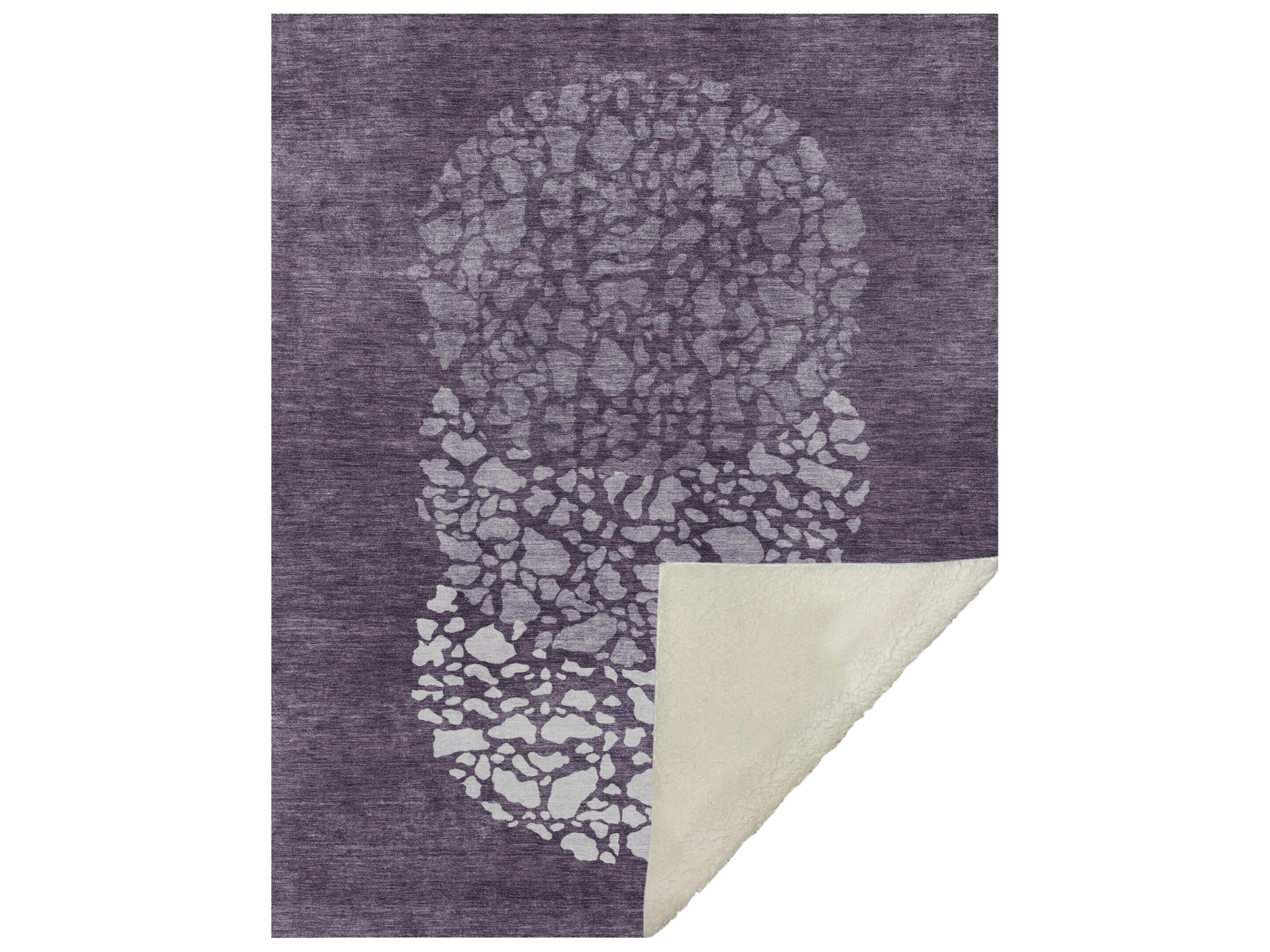 Dalyn Sherpa Purple Polyester Throw