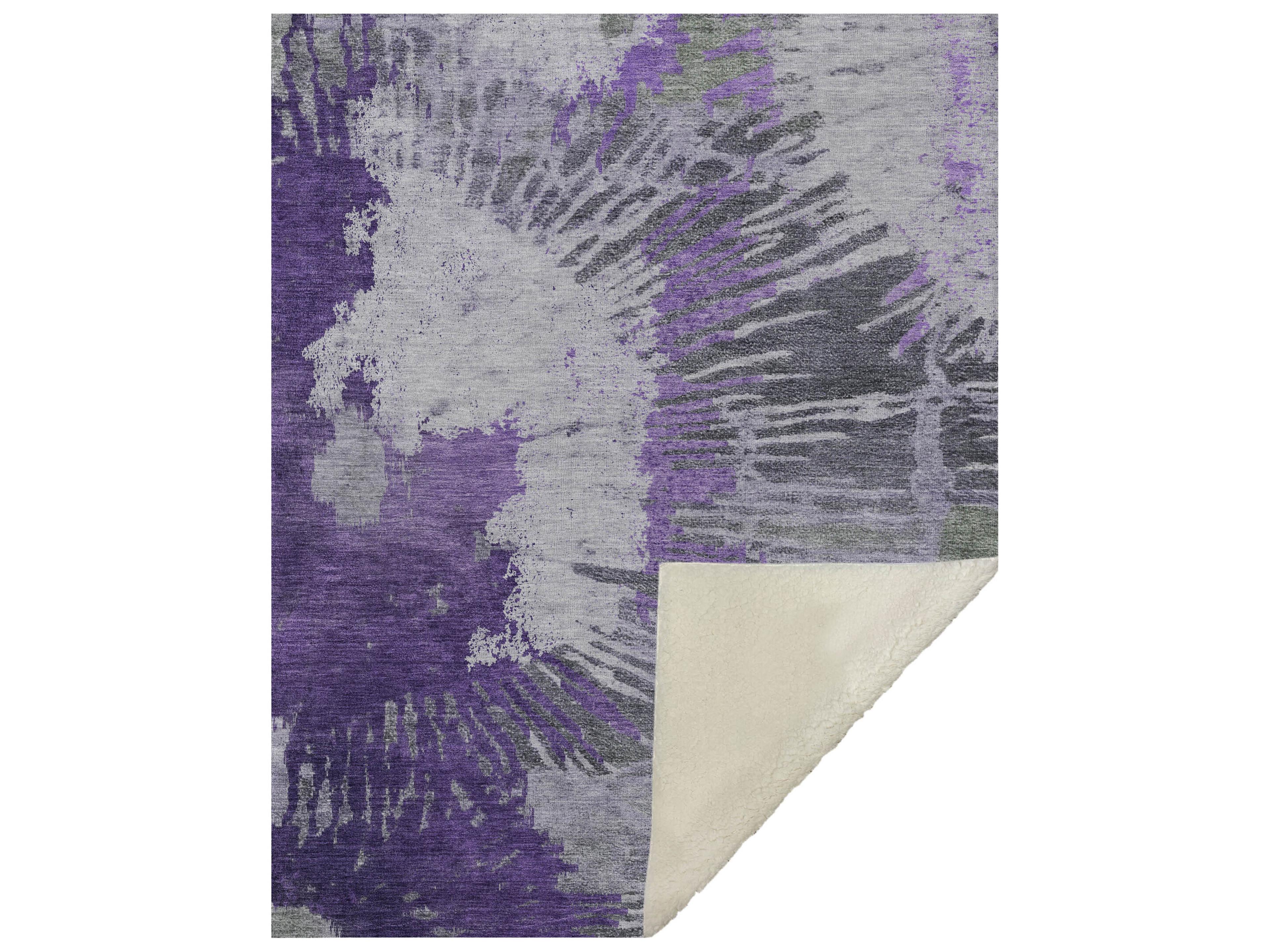 Dalyn Sherpa Purple Polyester Throw