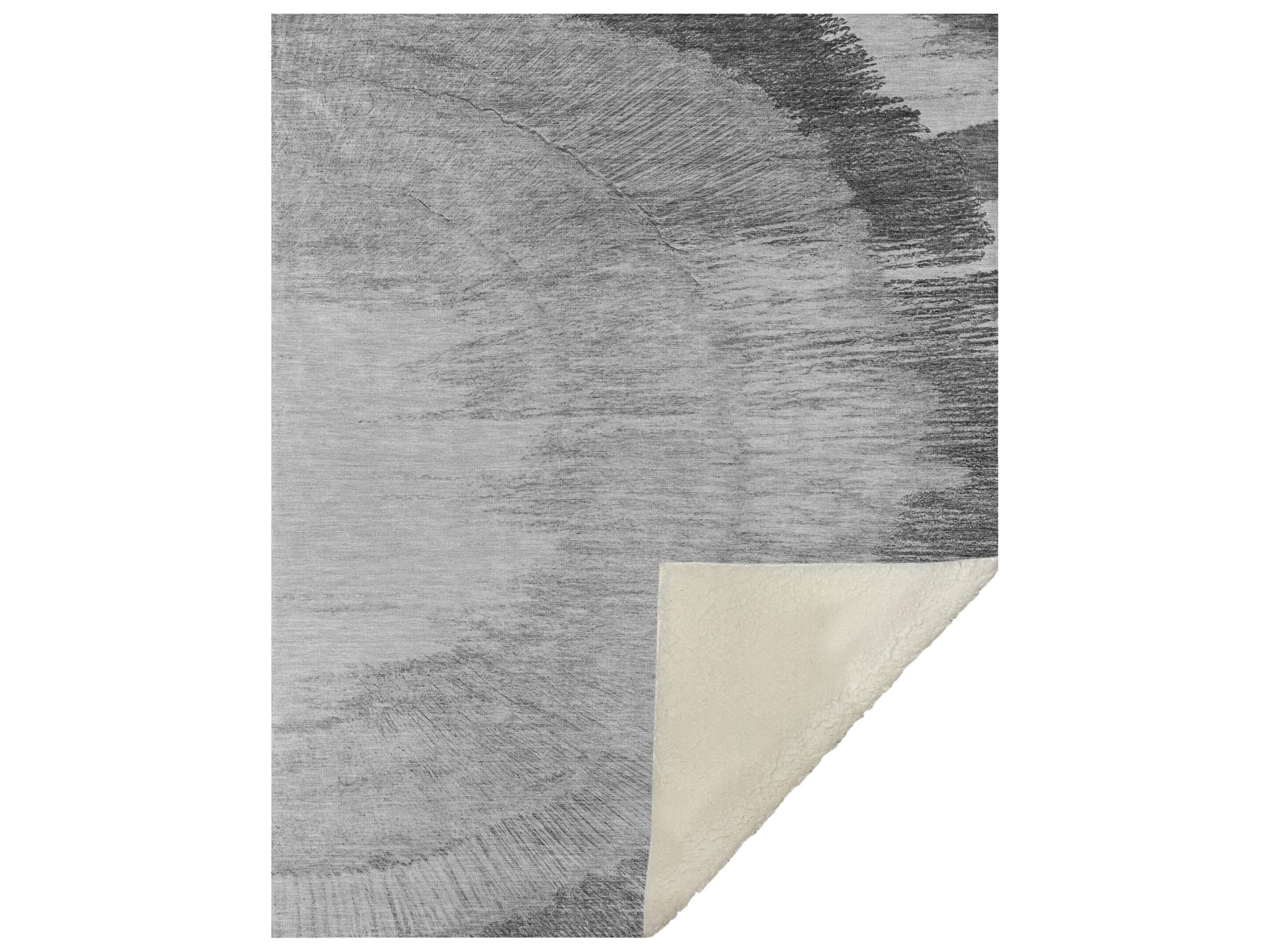 Dalyn Sherpa Gray Polyester Throw