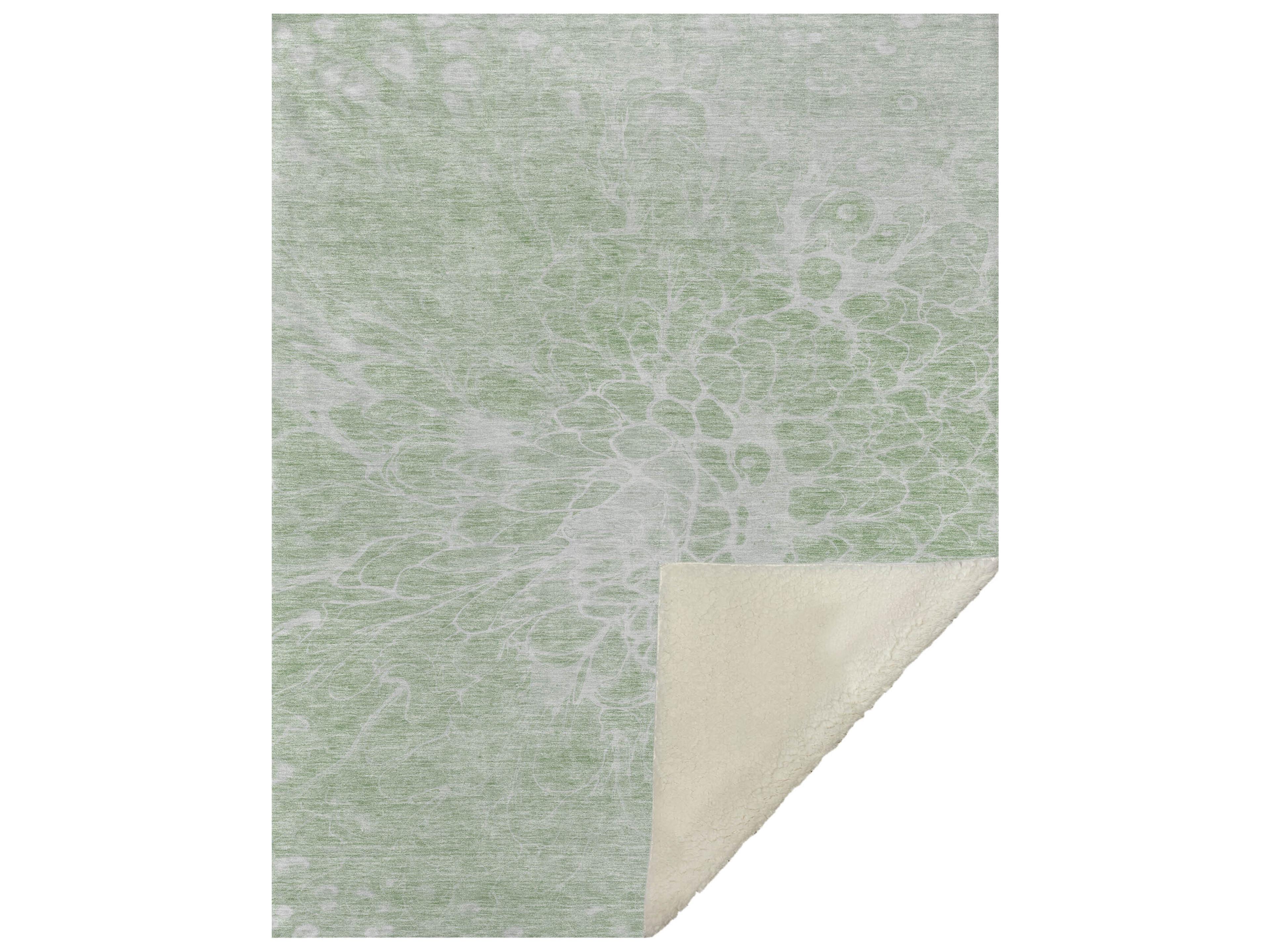 Dalyn Sherpa Green Polyester Throw