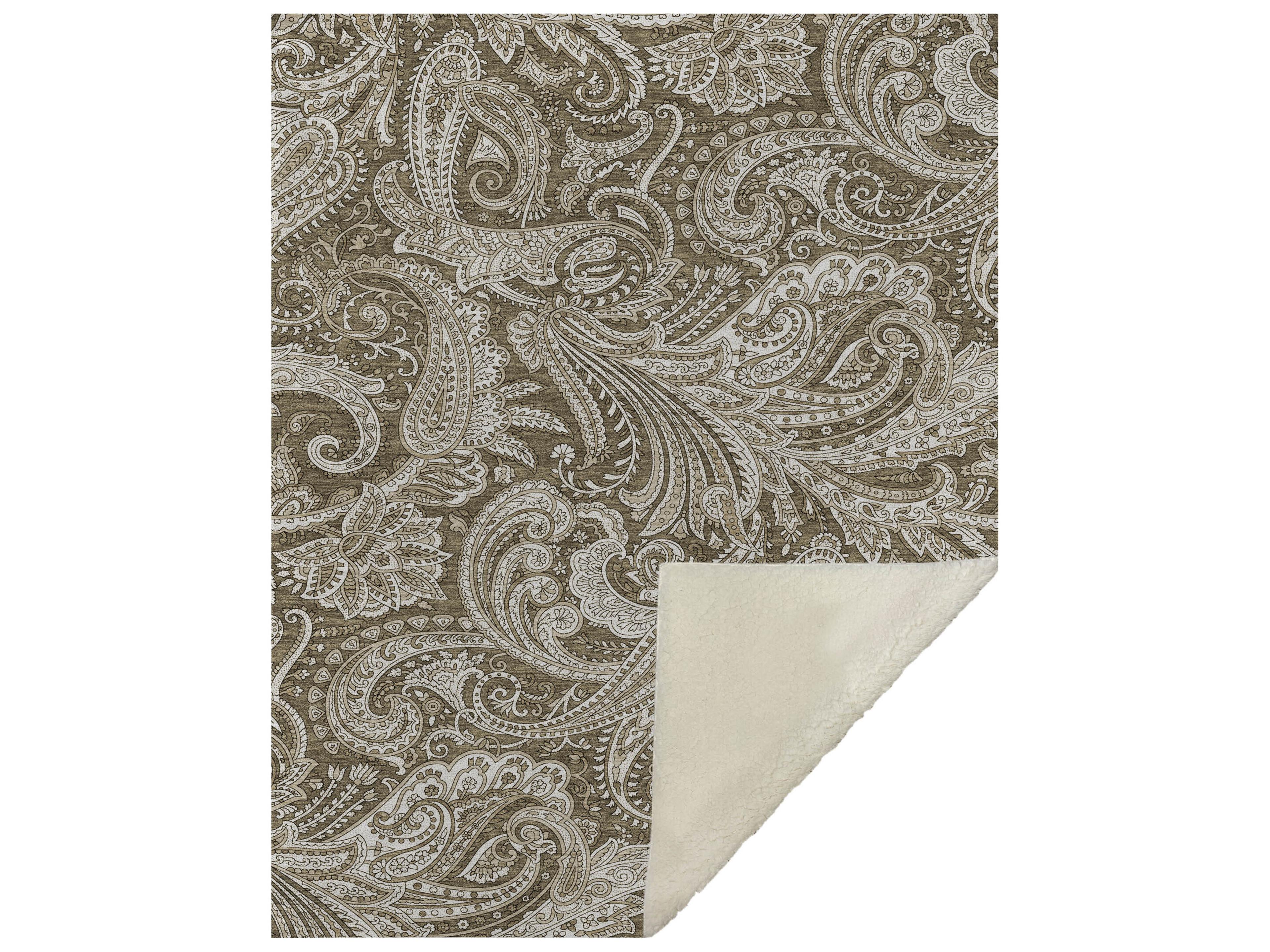 Dalyn Sherpa Brown Polyester Throw