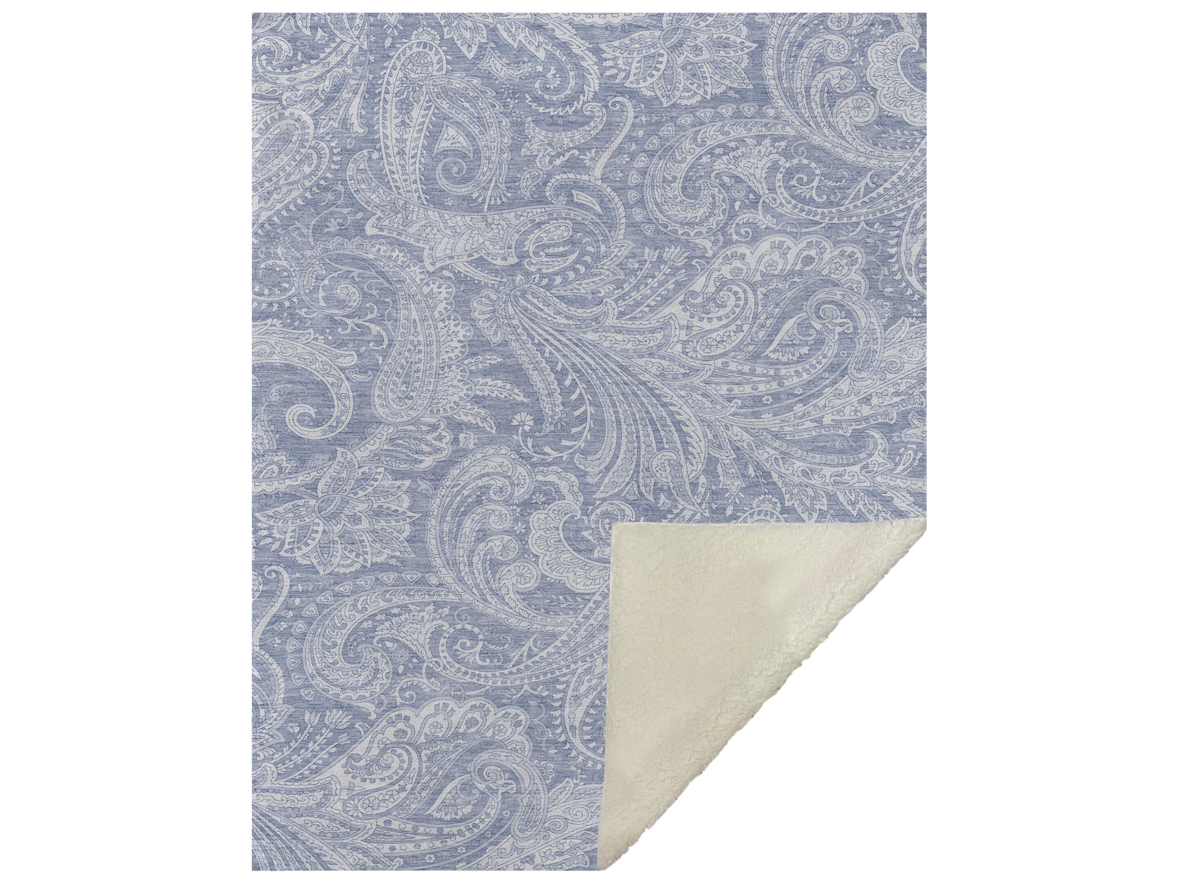 Dalyn Sherpa Blue Polyester Throw