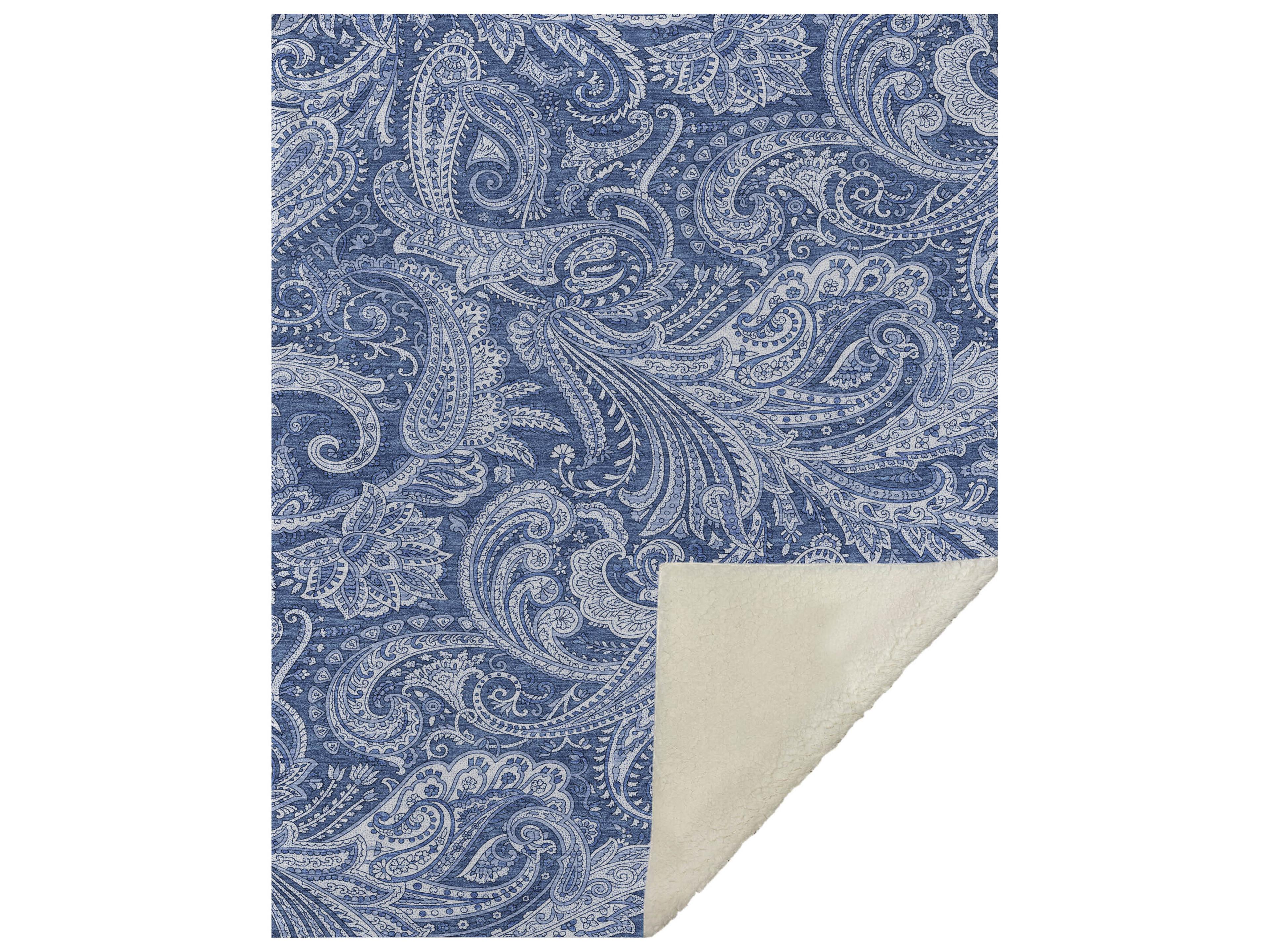 Dalyn Sherpa Blue Polyester Throw