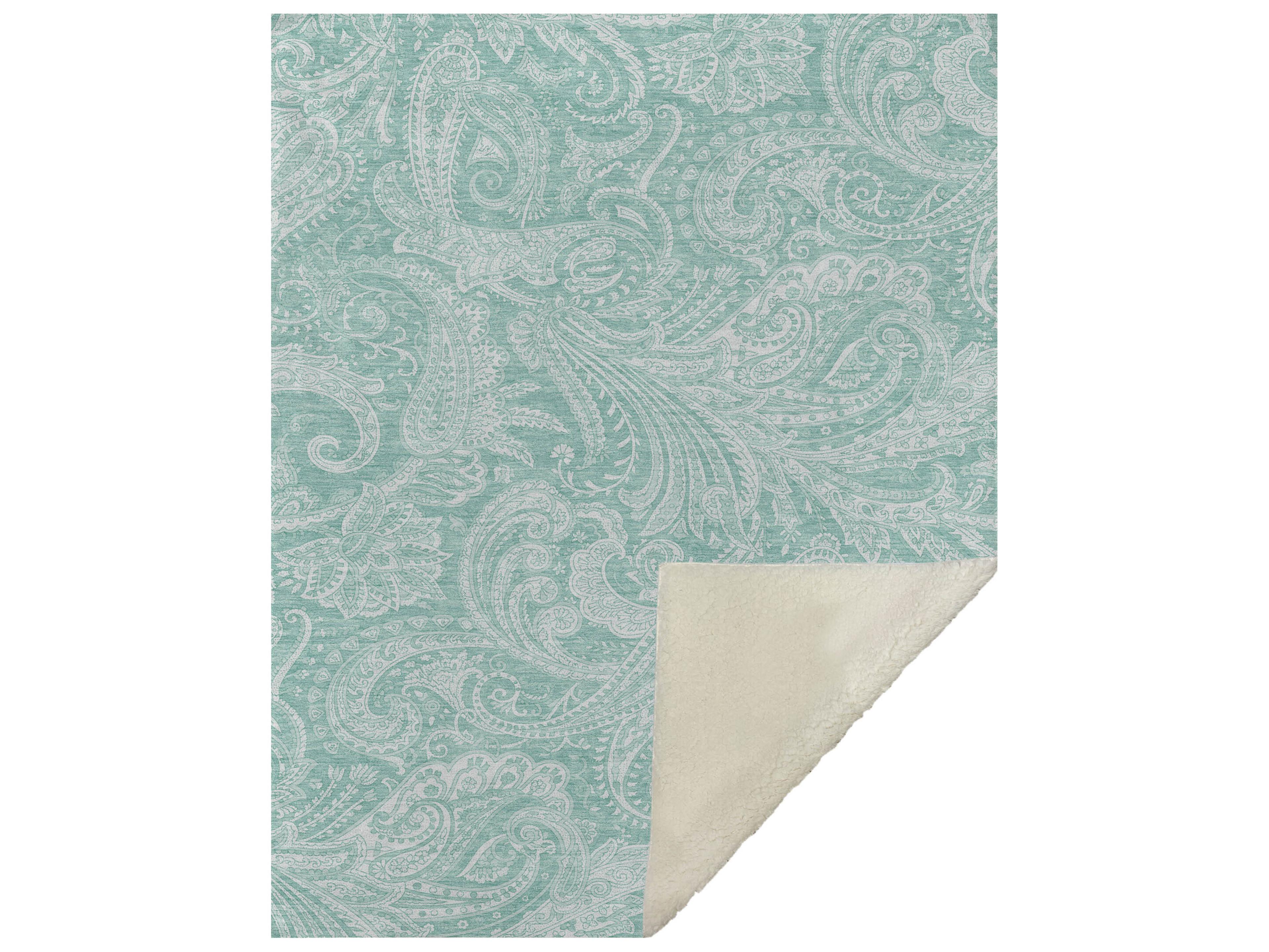 Dalyn Sherpa Teal Polyester Throw
