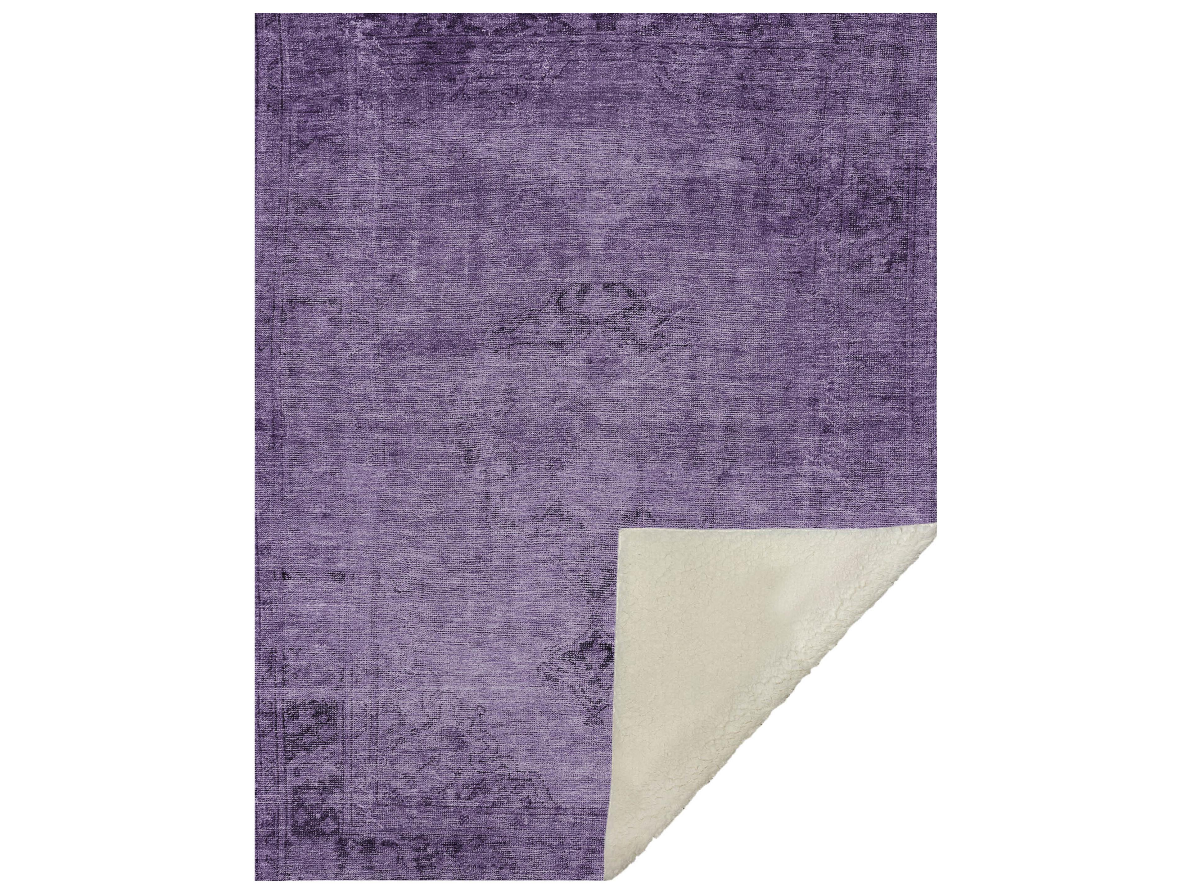 Dalyn Sherpa Purple Polyester Throw