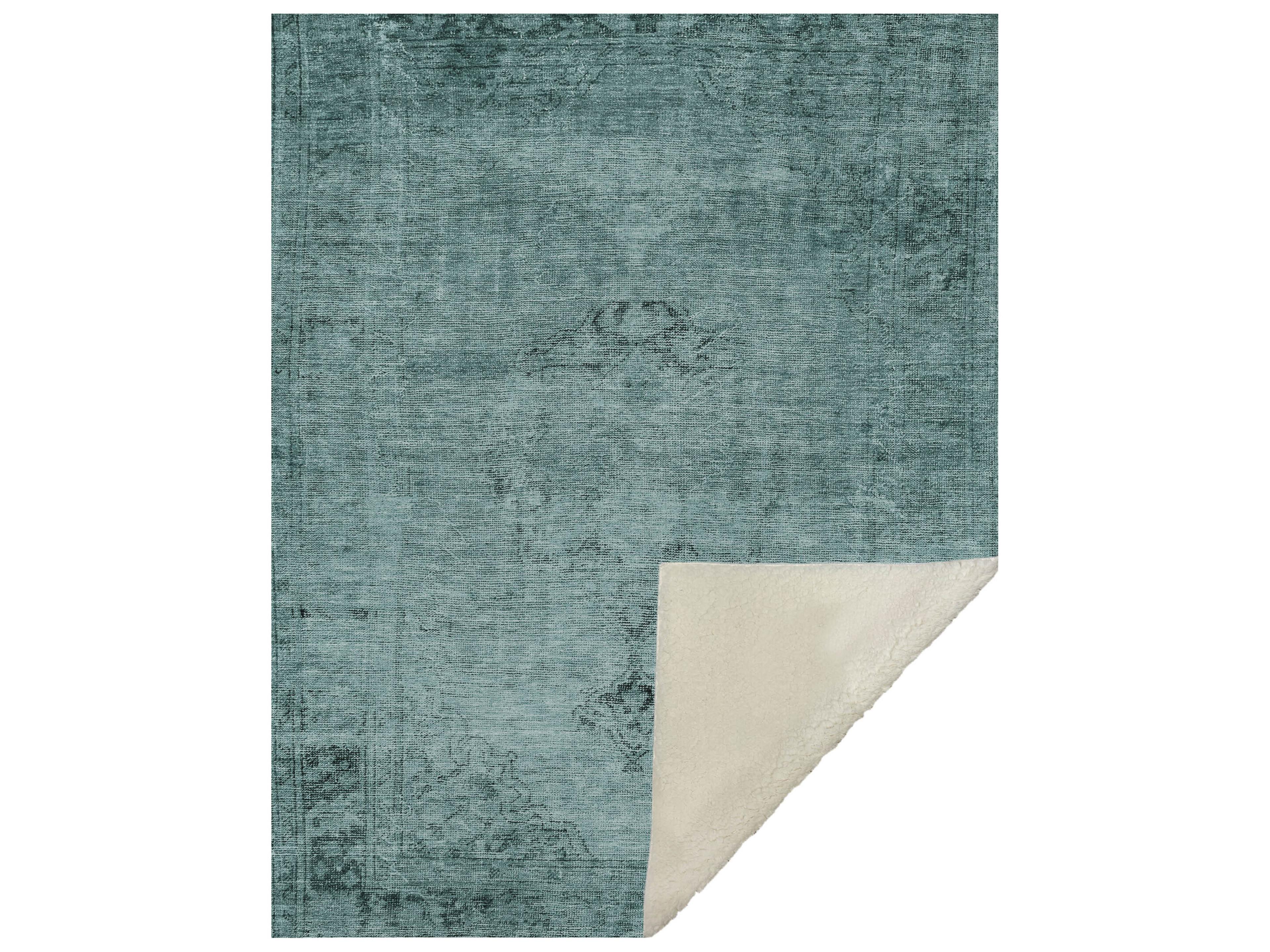 Dalyn Sherpa Teal Polyester Throw