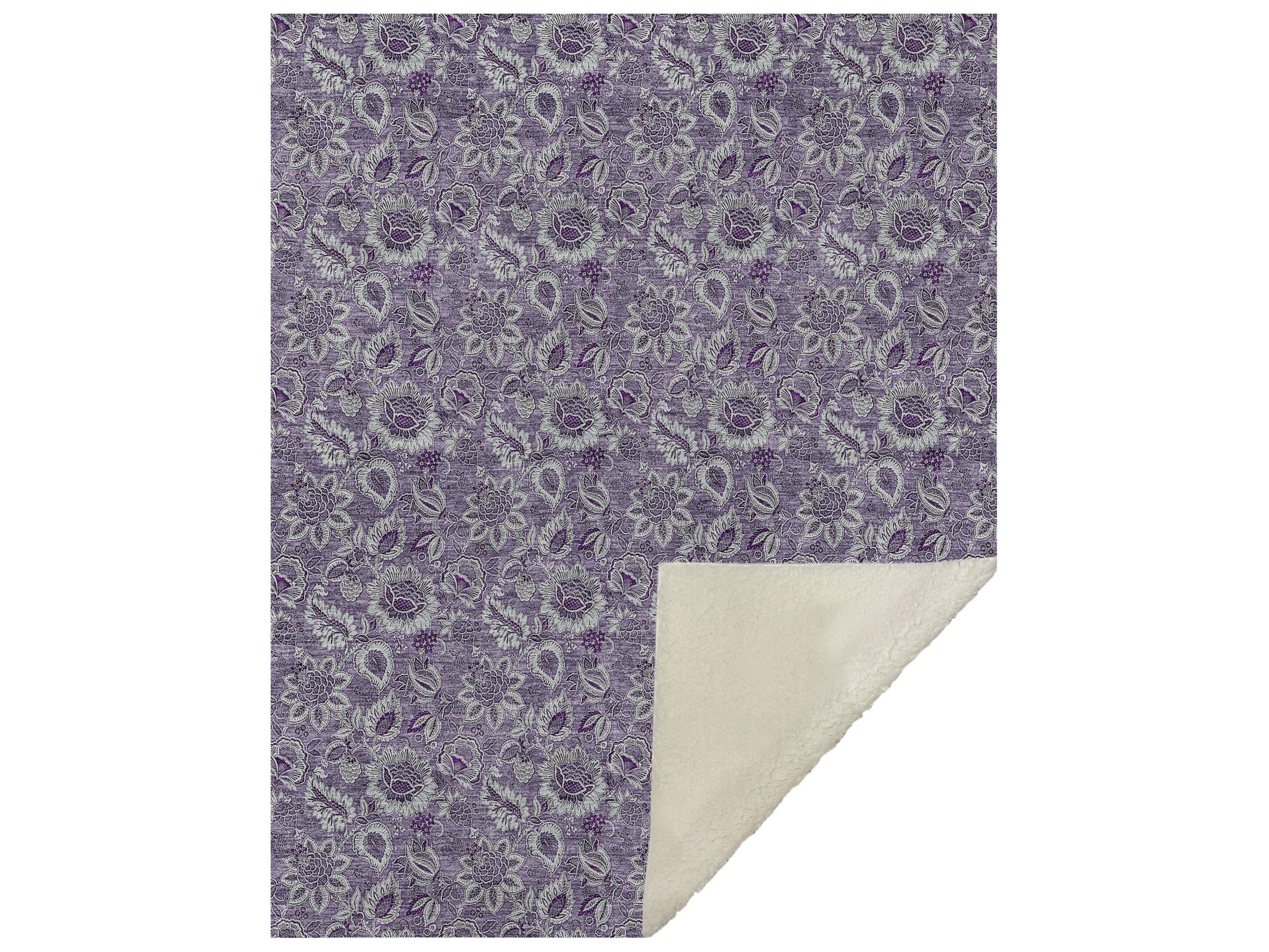 Dalyn Sherpa Purple Polyester Throw