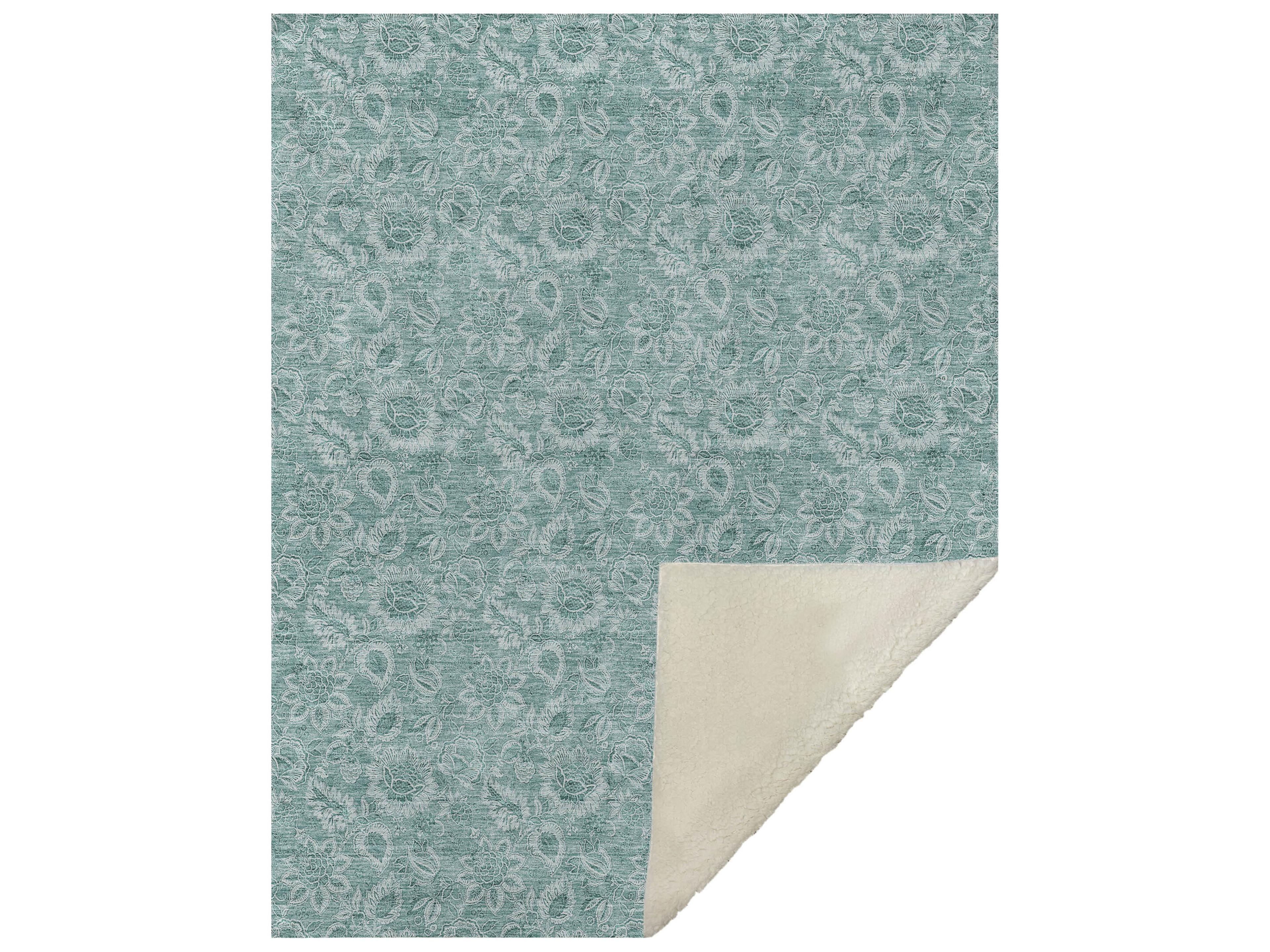 Dalyn Sherpa Teal Polyester Throw