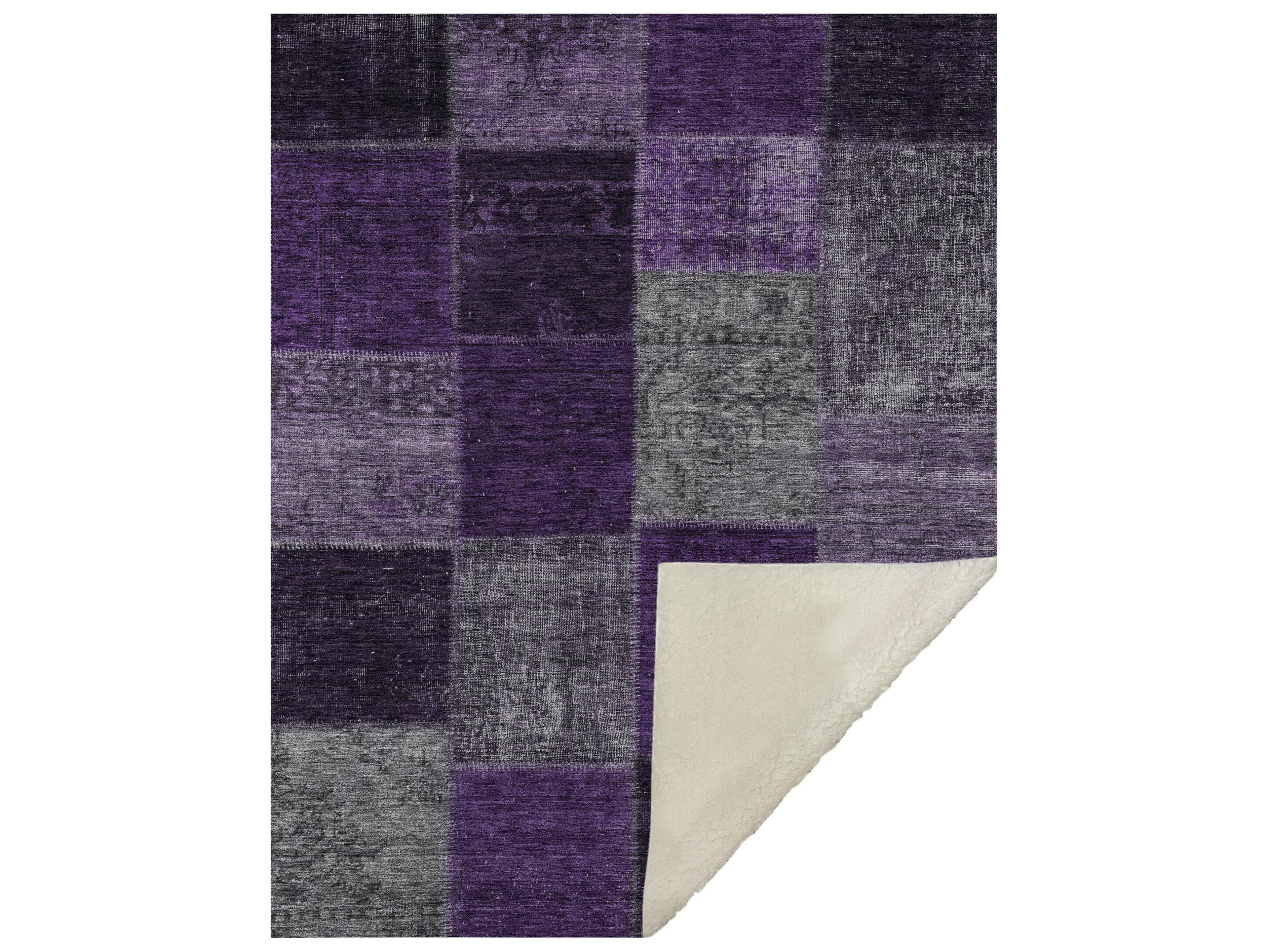 Dalyn Sherpa Purple Polyester Throw