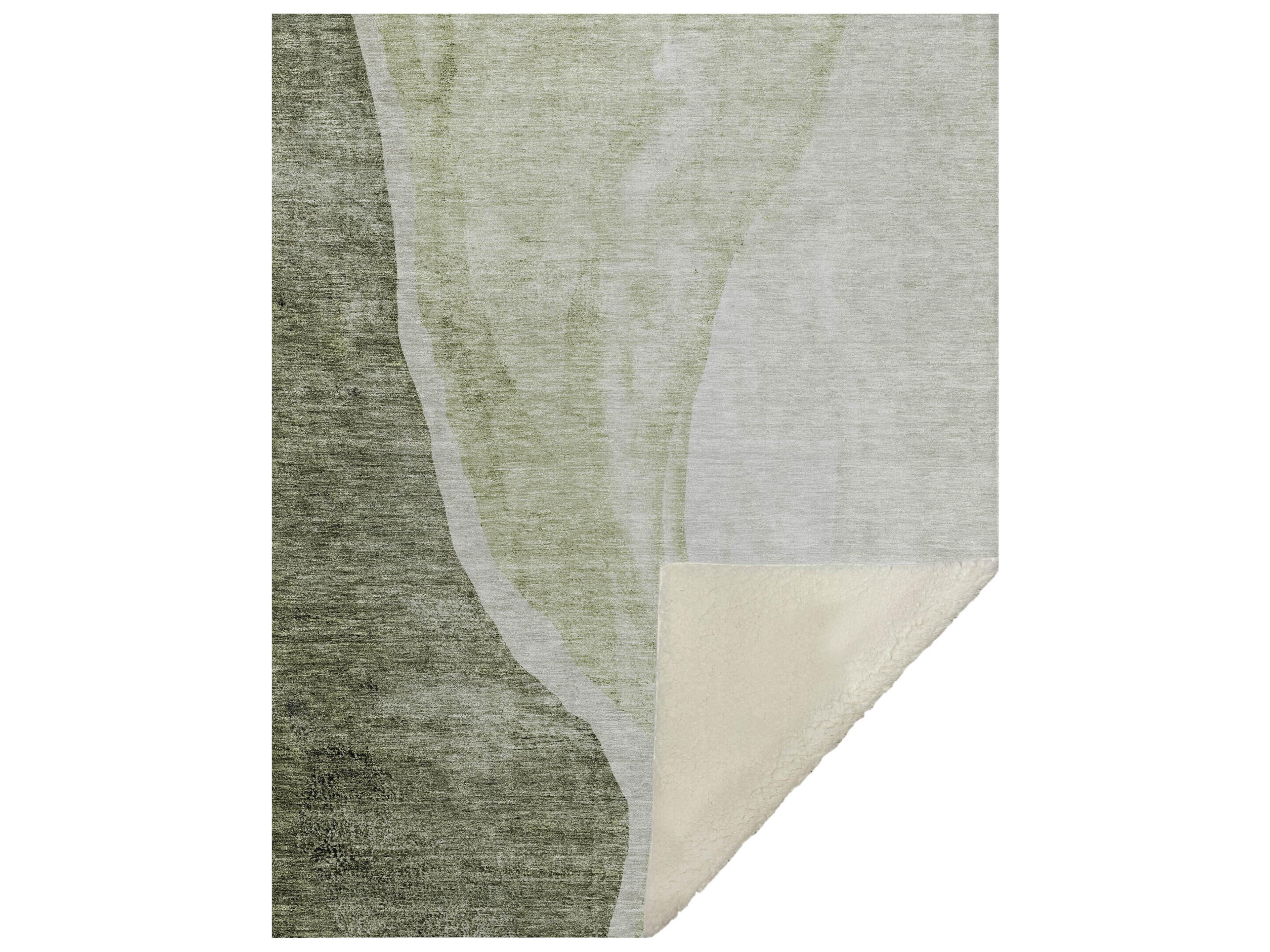Dalyn Sherpa Green Polyester Throw