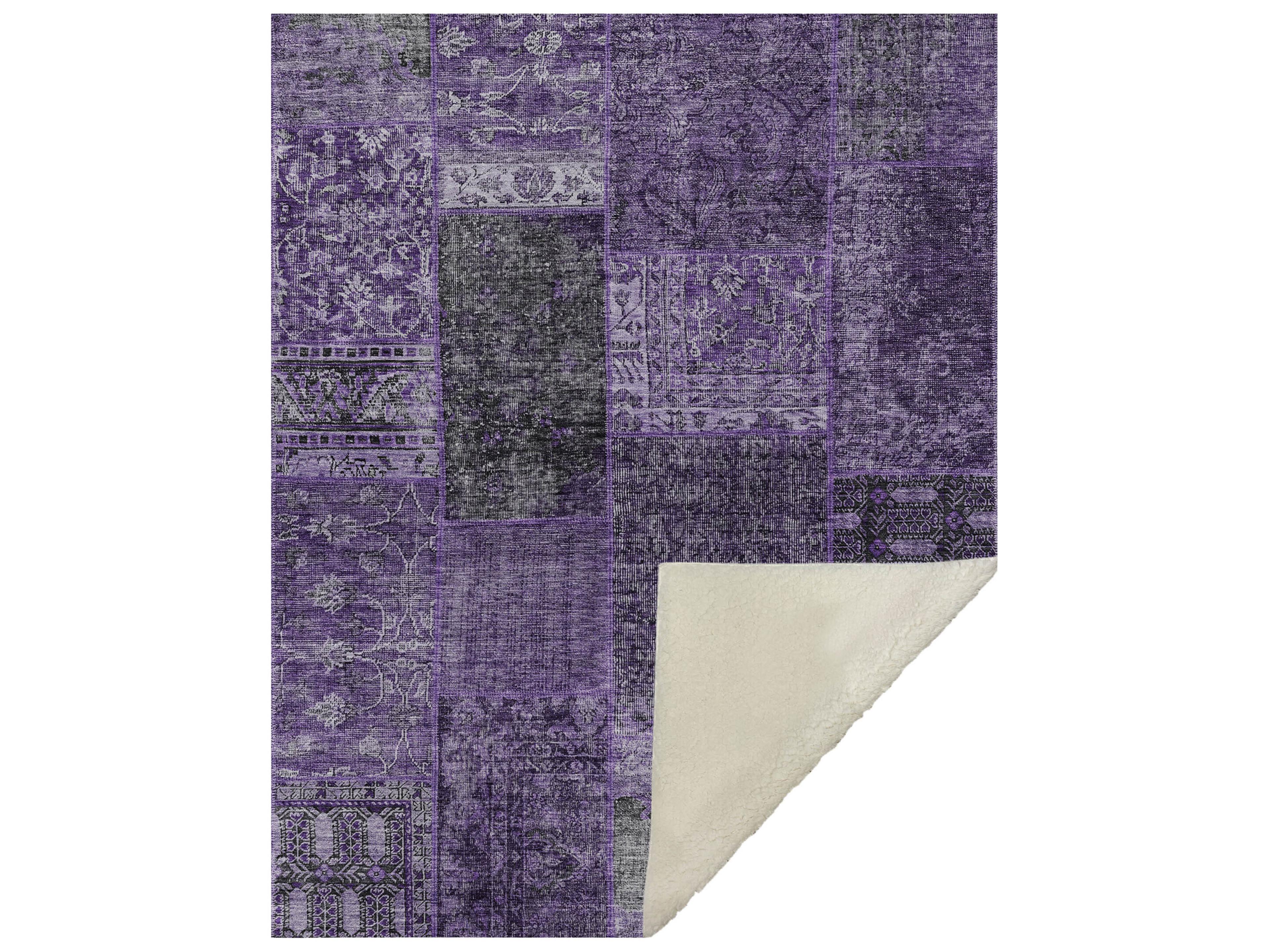 Dalyn Sherpa Purple Polyester Throw