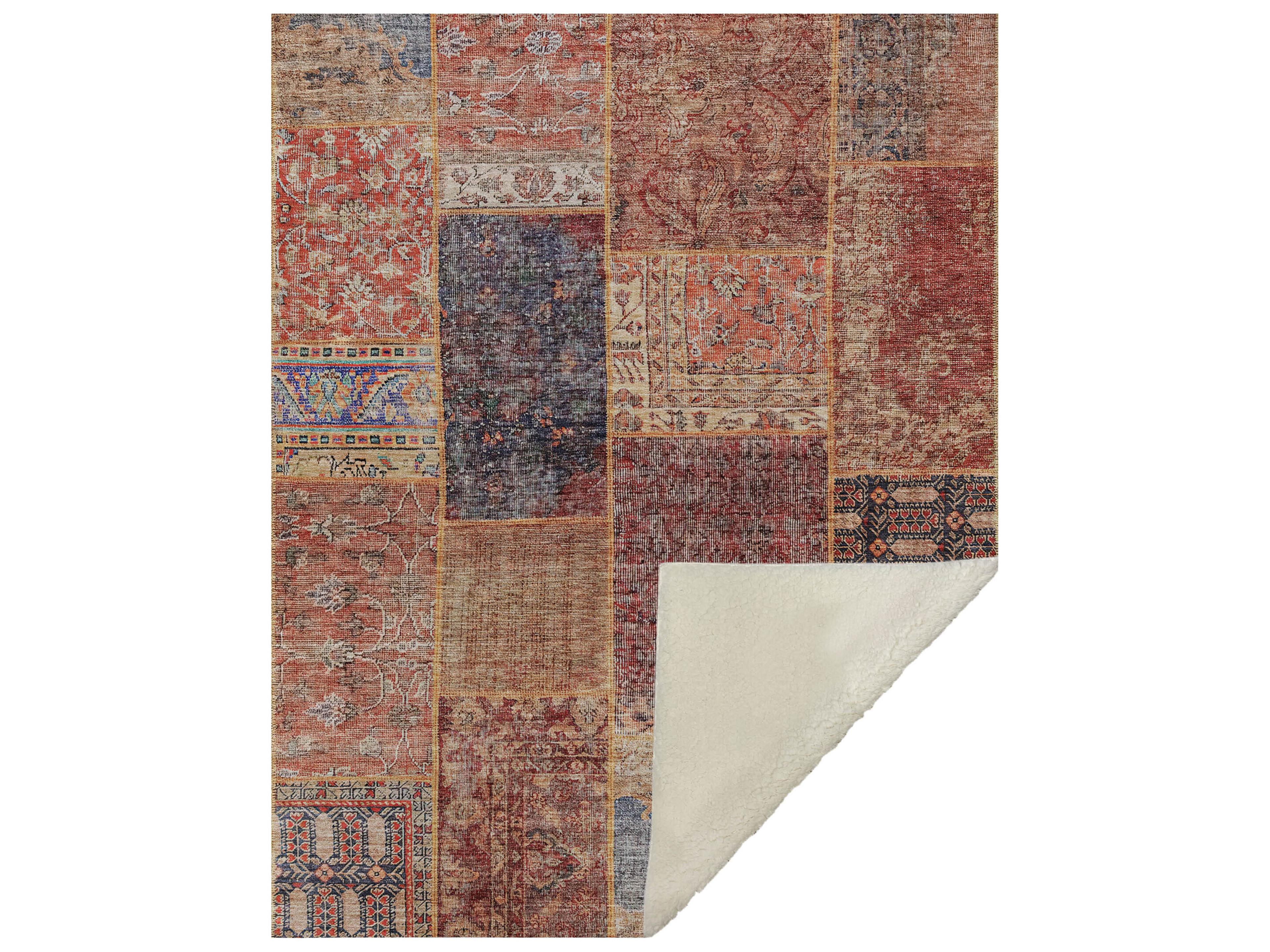 Dalyn Sherpa Red Polyester Throw